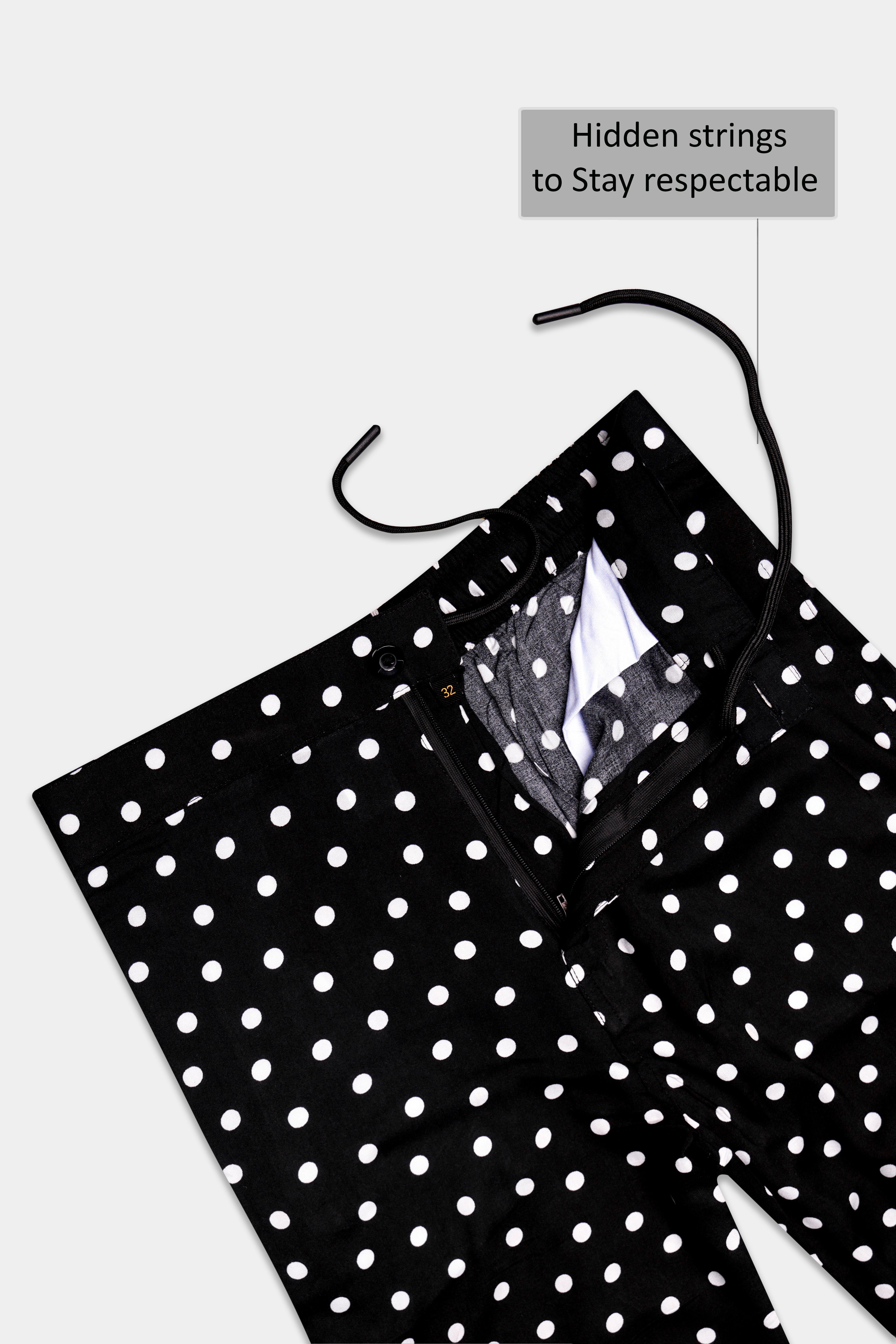Polaris-Jade Black Polka Dotted Printed Super Soft Premium Tencel Shorts