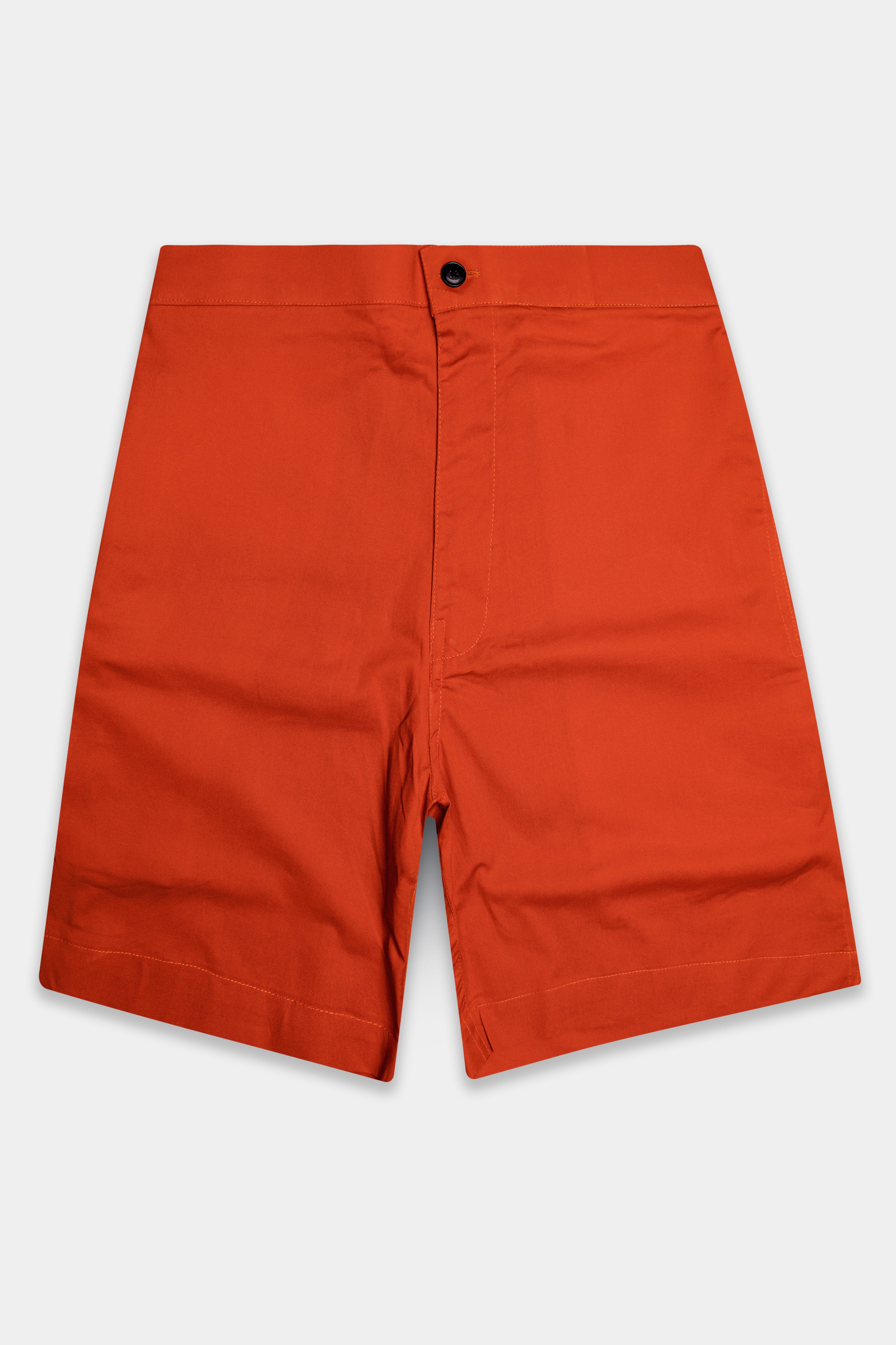 Carmelo-Jasper Orange Solid Premium Cotton Shorts