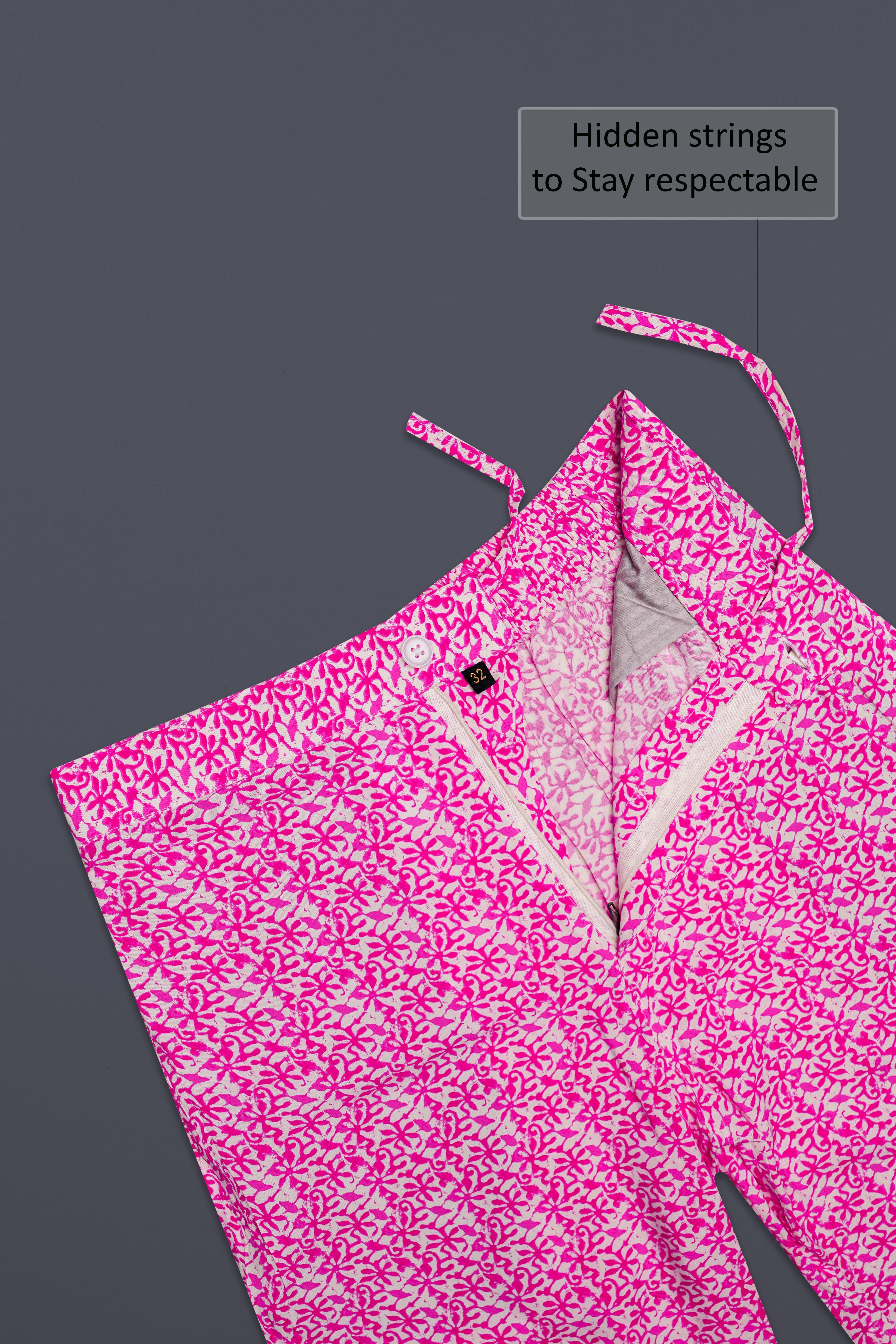 Fuchsia-Mulberry Pink Printed Super Soft Premium Tencel Shorts