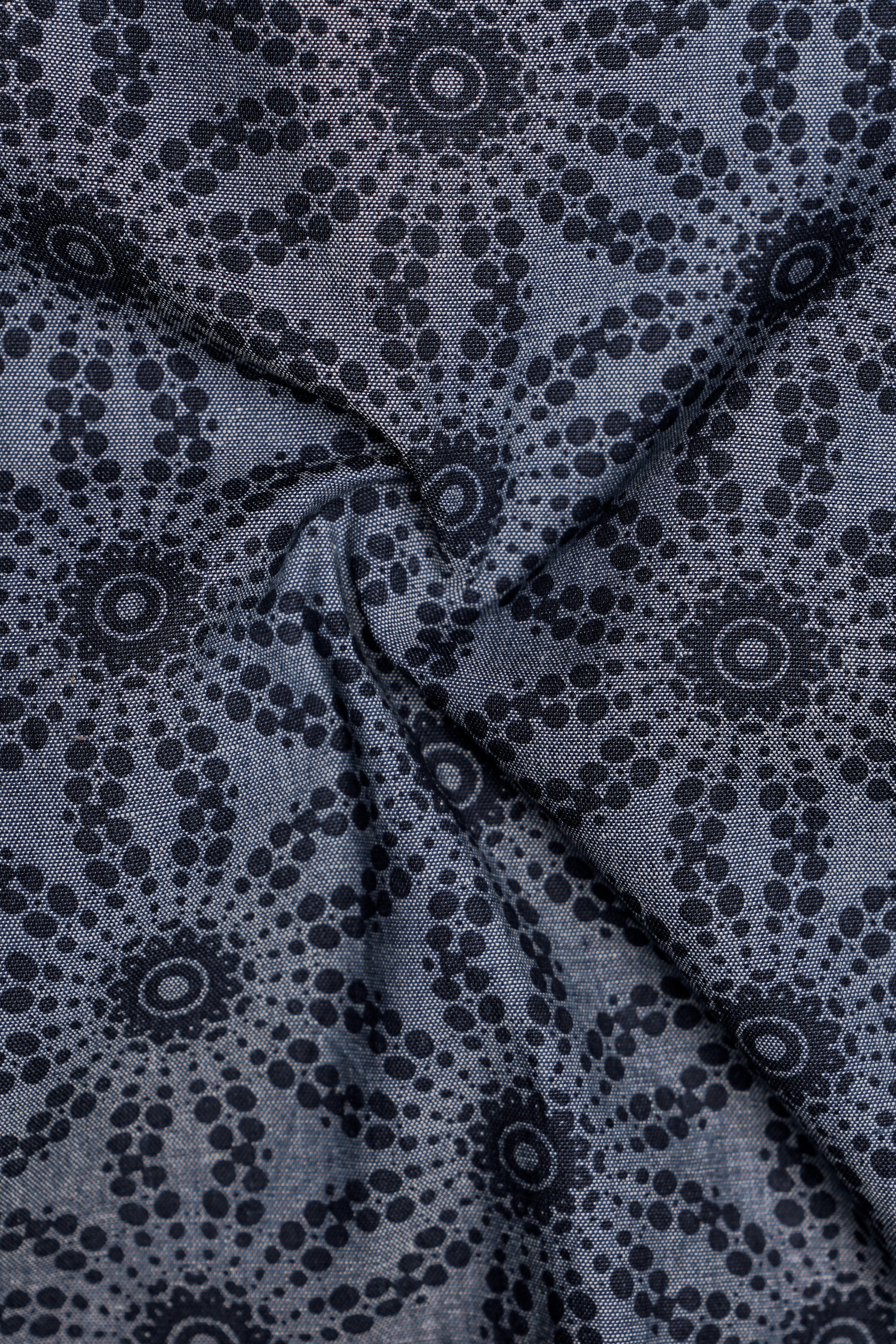 Flint-Trout Gray Printed Premium Cotton Denim Shorts