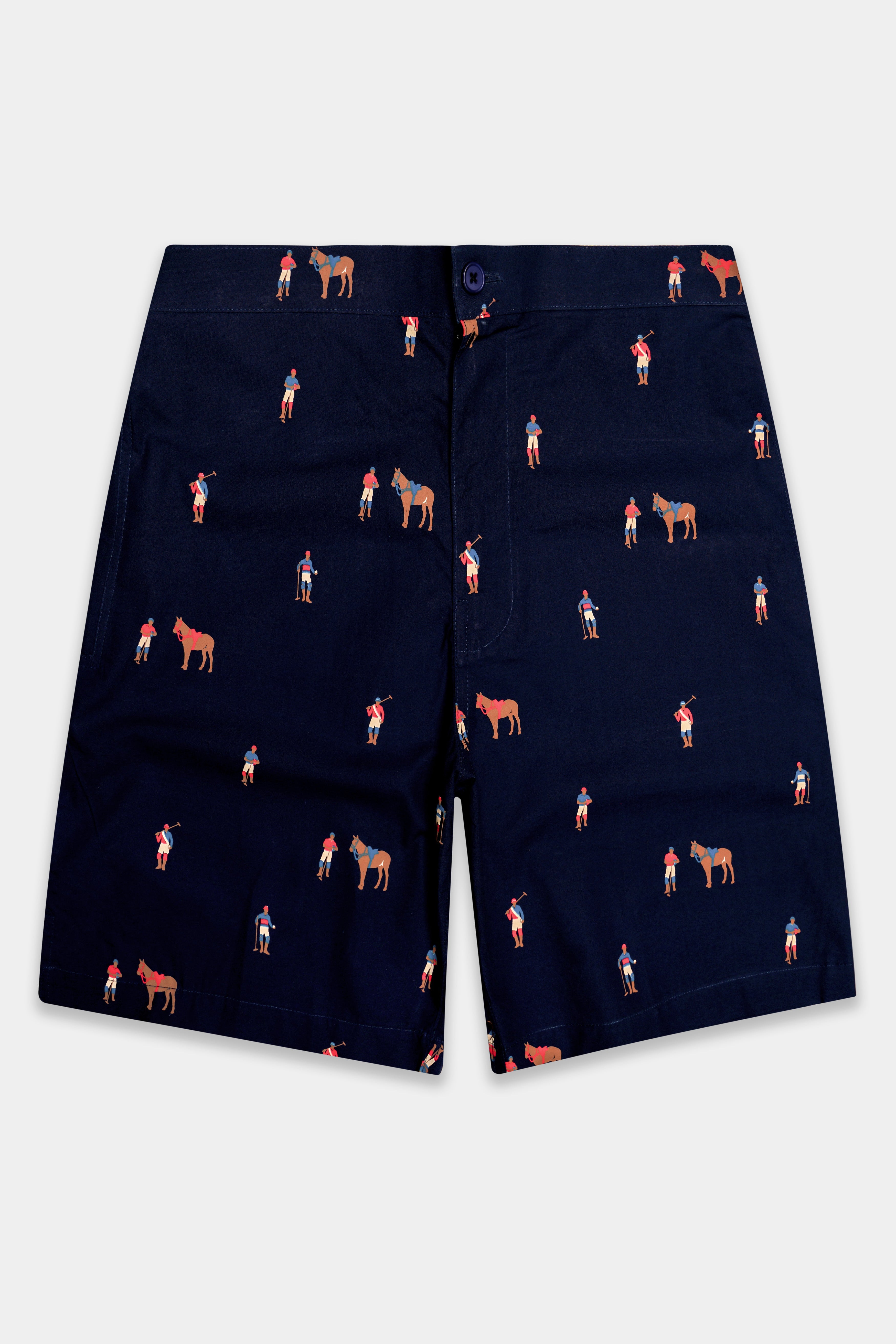 Sailor-Vulcan Blue Polo Printed Premium Cotton Shorts