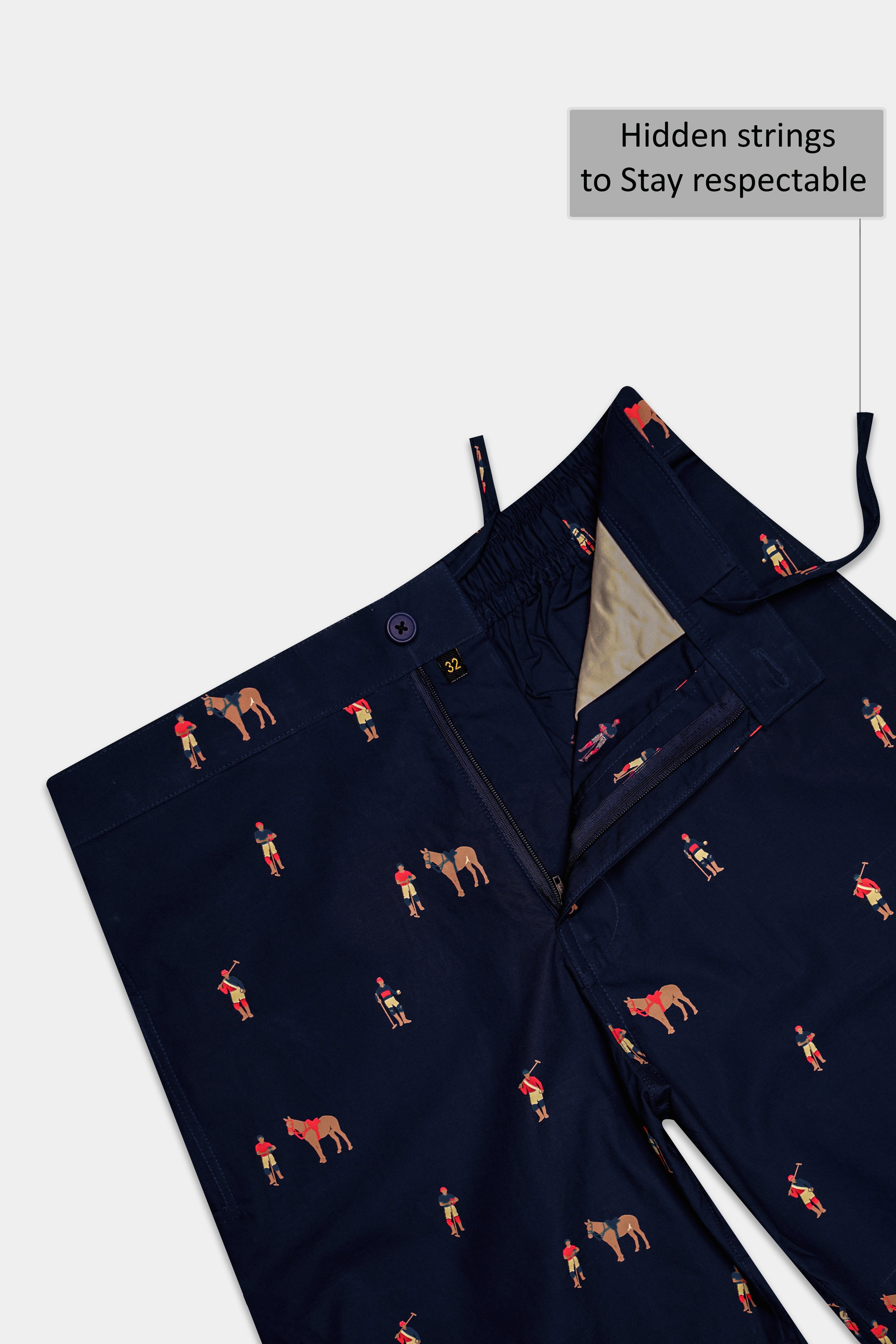 Sailor-Vulcan Blue Polo Printed Premium Cotton Shorts