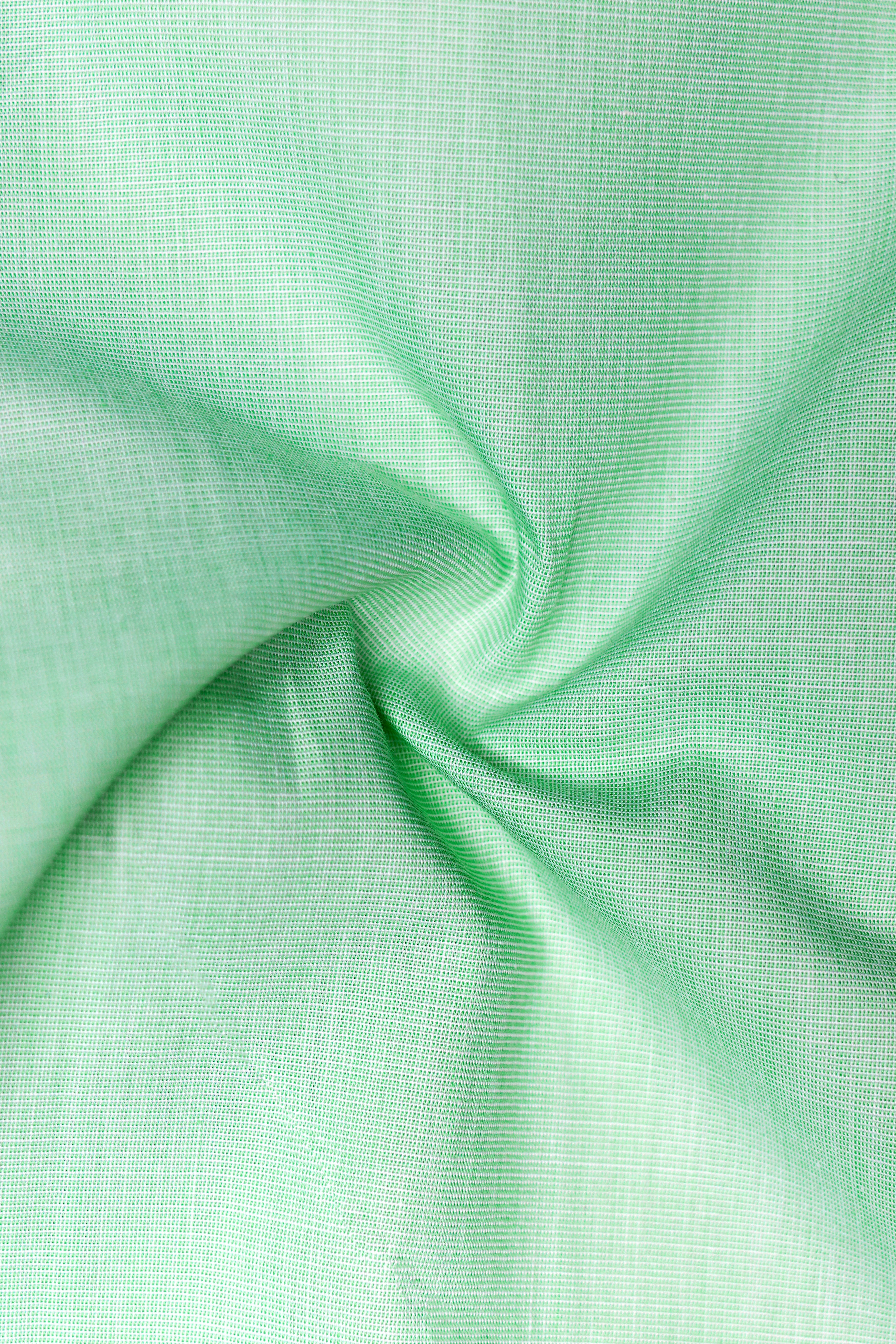 Glacier-Chinook Green Solid Chambray Premium Cotton Shorts