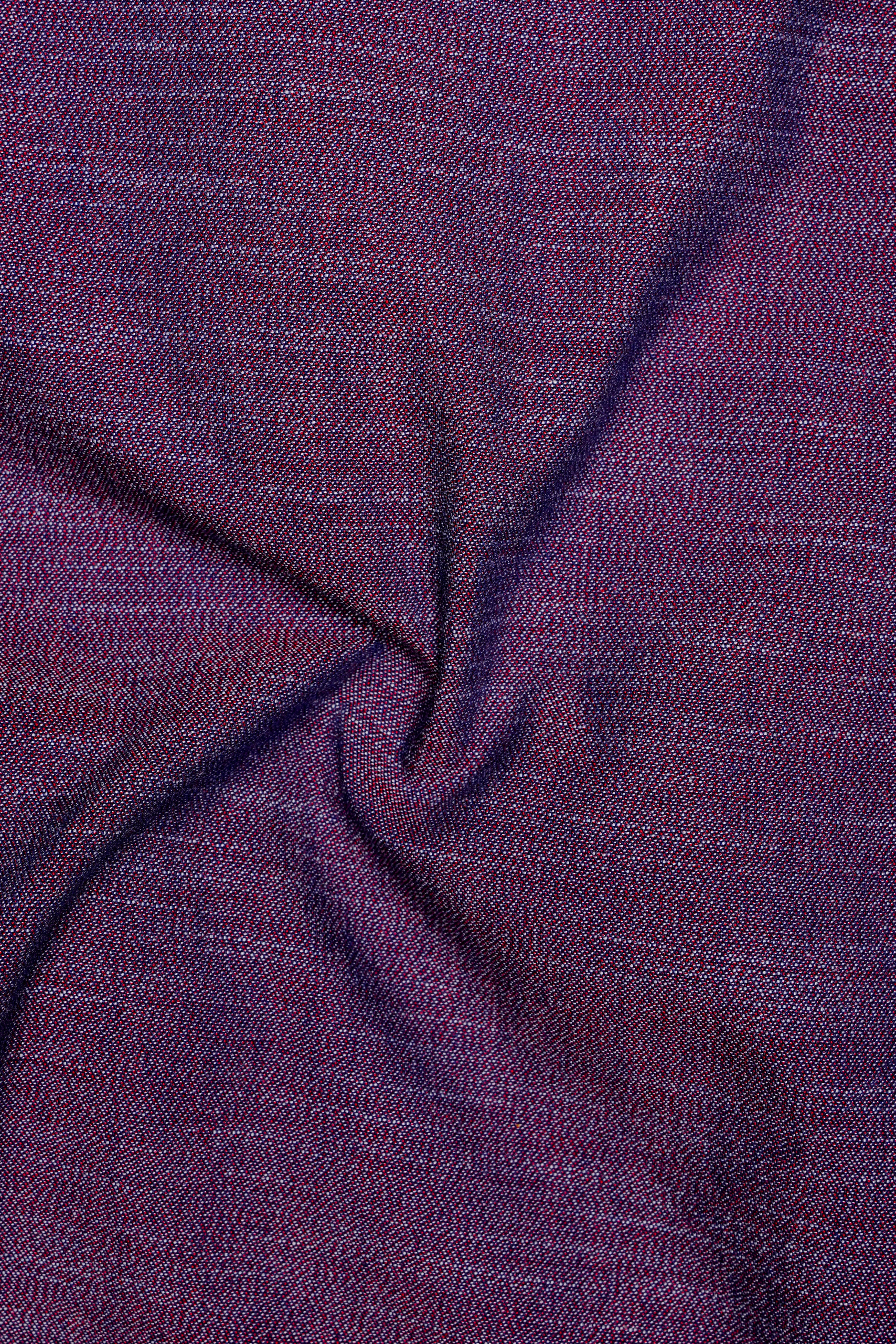 Berris-Grape Purple Textured Chambray Premium Cotton Shorts