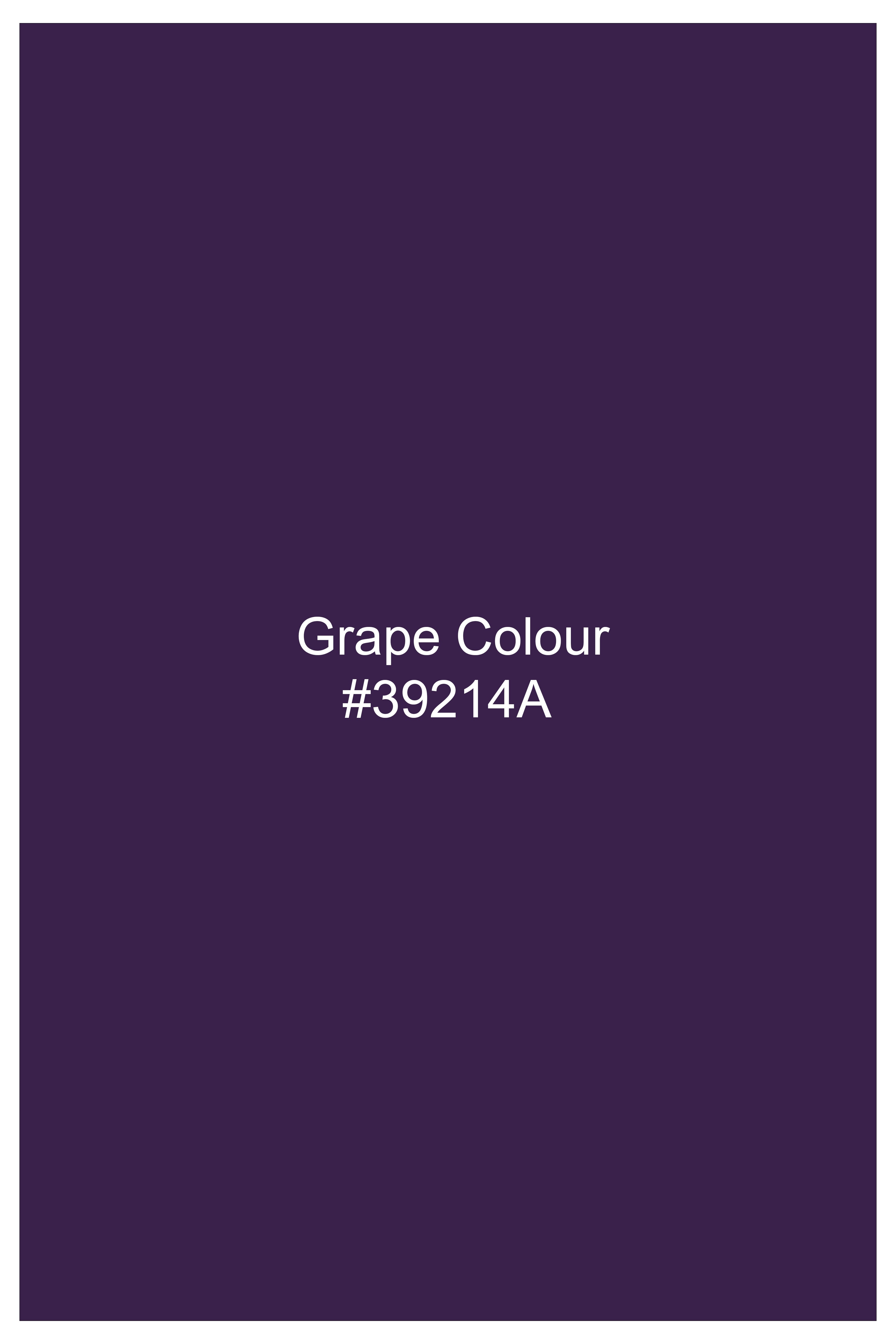 Berris-Grape Purple Textured Chambray Premium Cotton Shorts