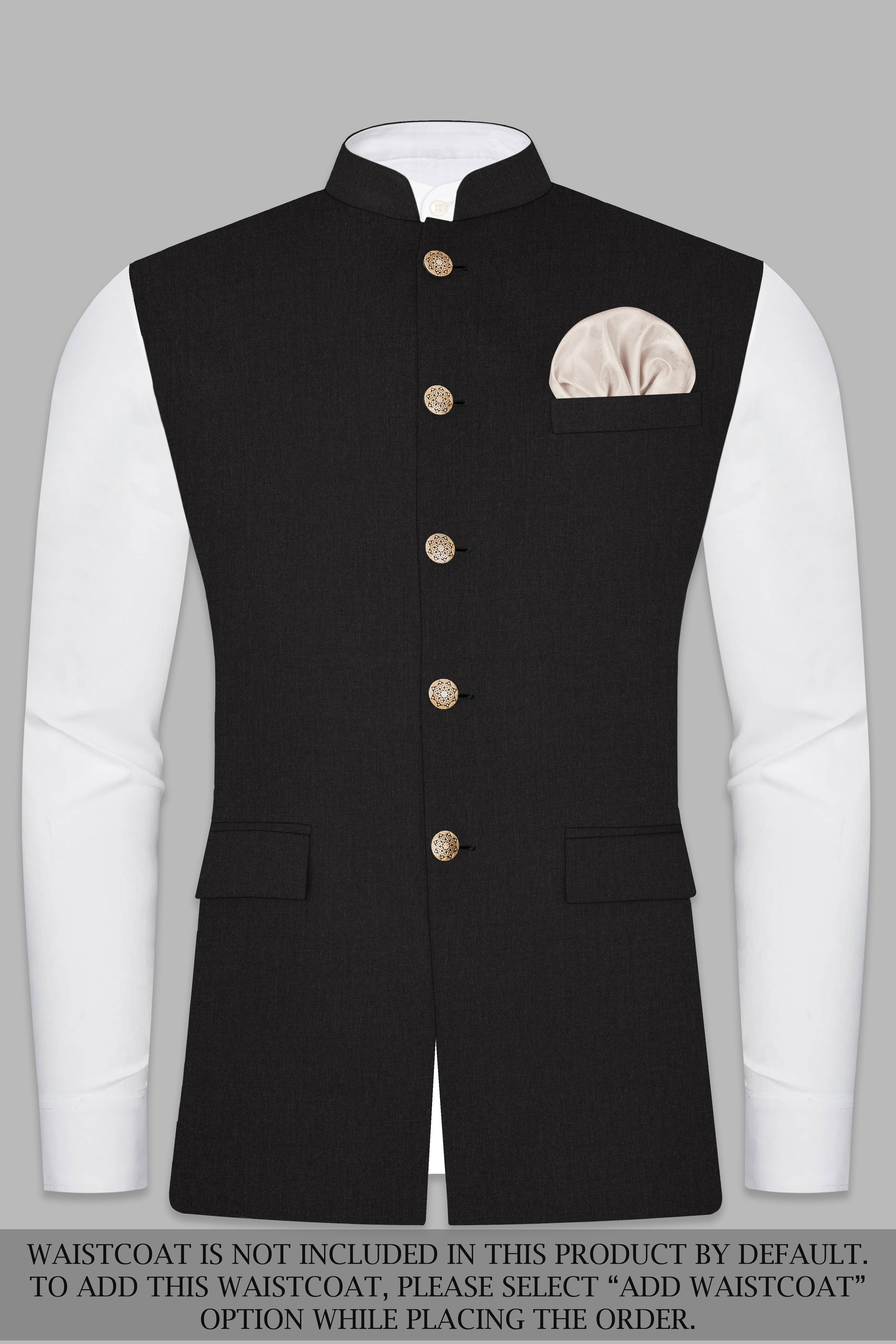 Thunder Gray Cross Placket Bandhgala Suit