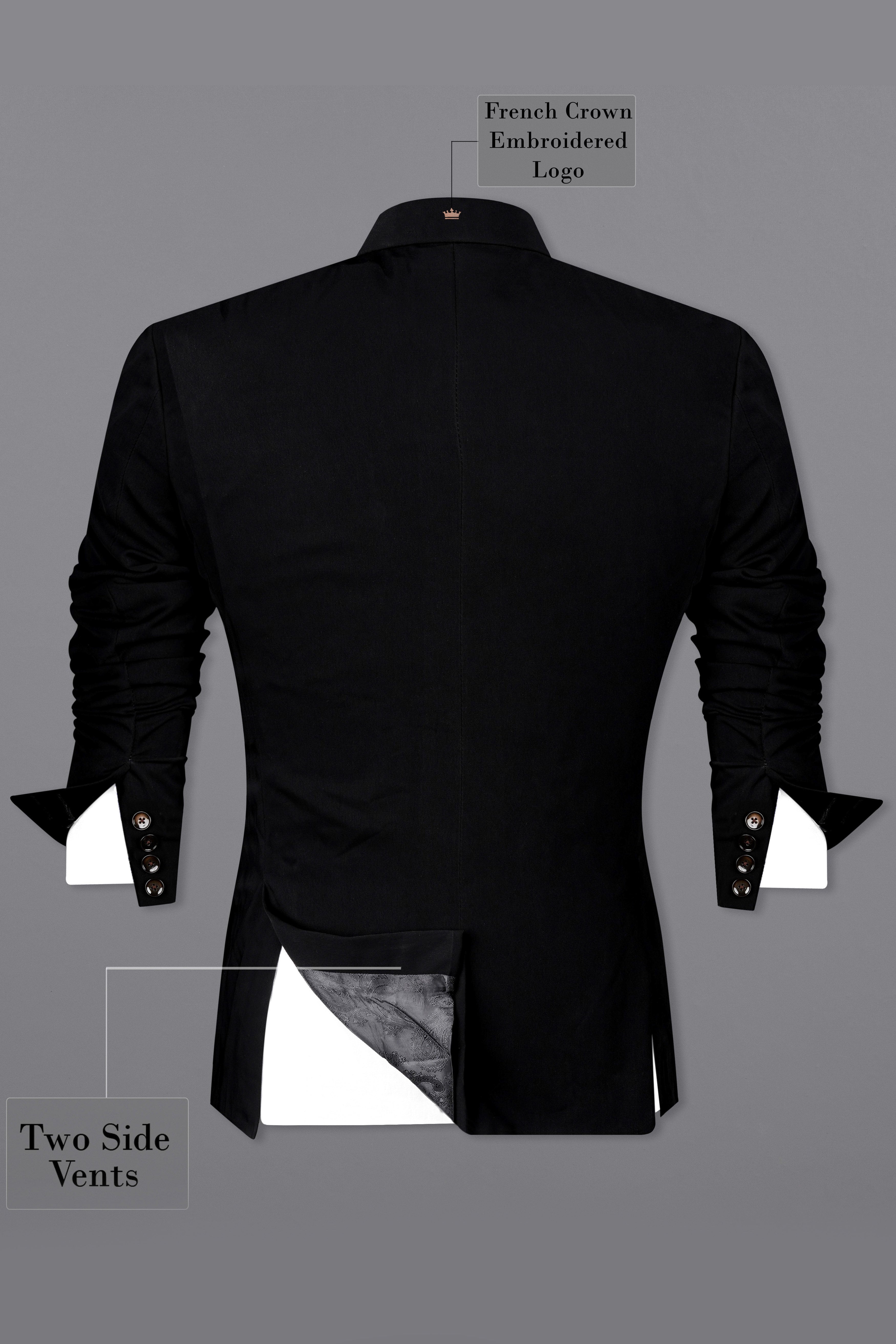 Korean Black (The Best Black We Have) 4-Way Stretch Double Breasted Suit