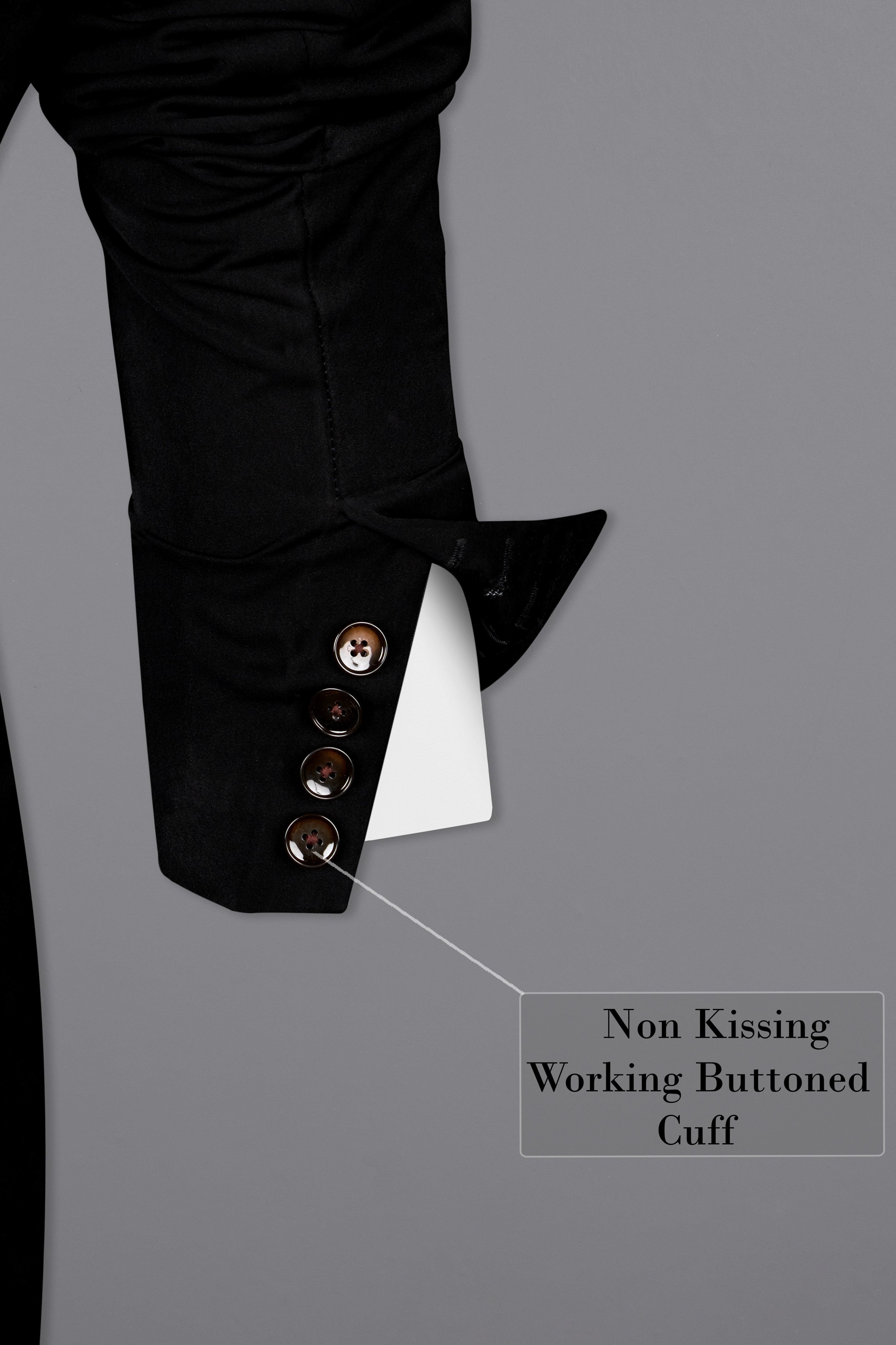 Korean Black (The Best Black We Have) 4-Way Stretch Double Breasted Suit