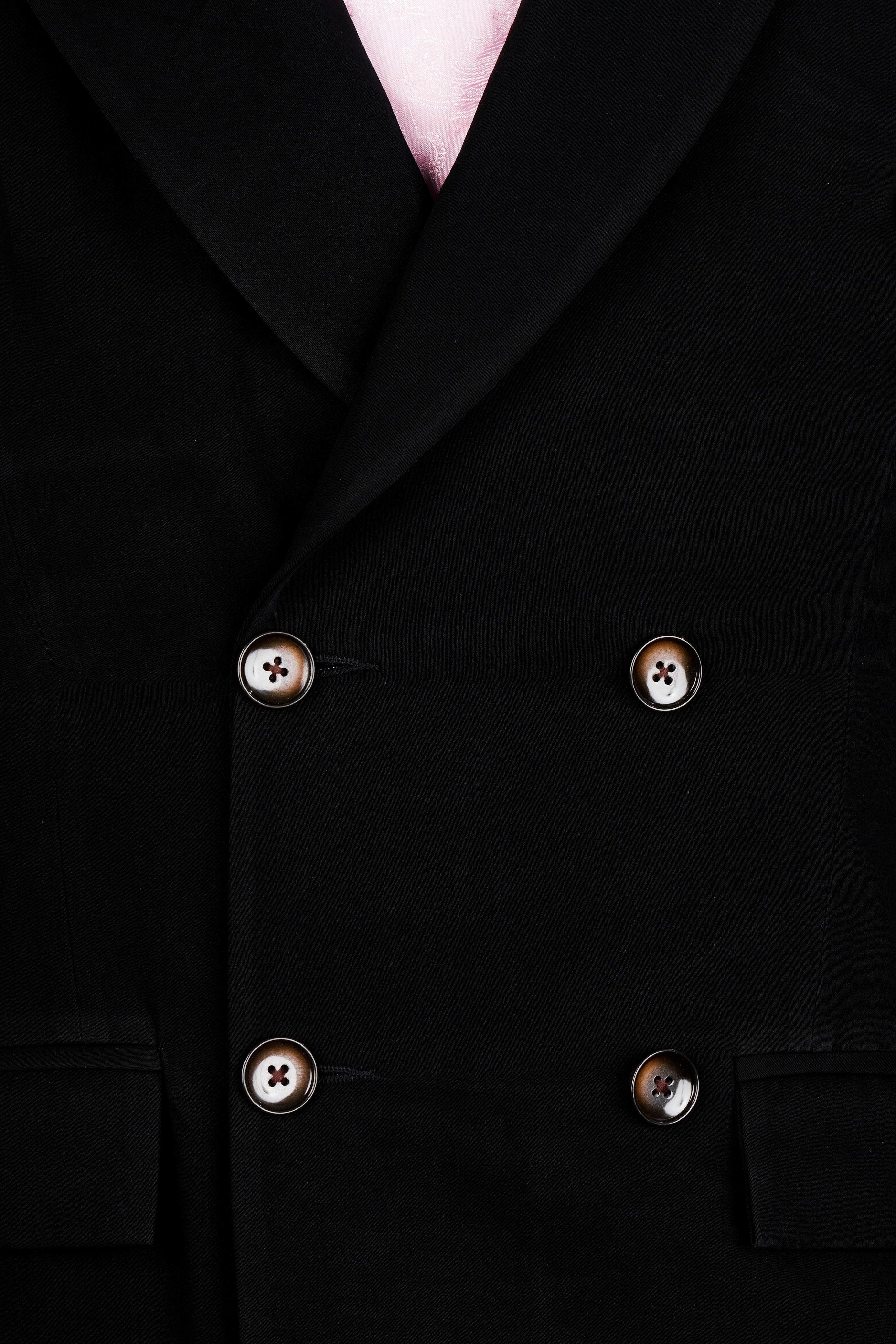 Korean Black (The Best Black We Have) 4-Way Stretch Double Breasted Suit