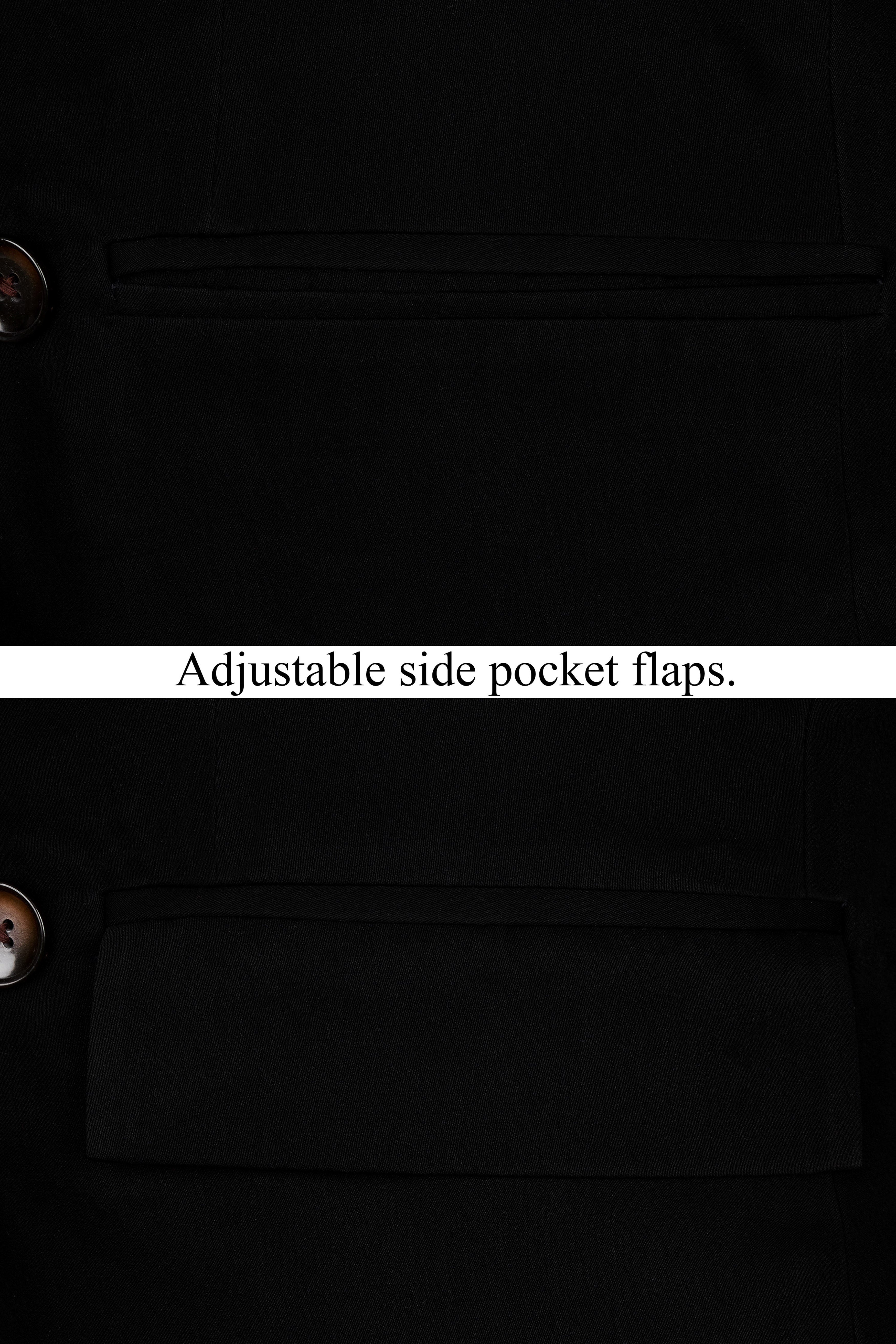 Korean Black (The Best Black We Have) 4-Way Stretch Double Breasted Suit