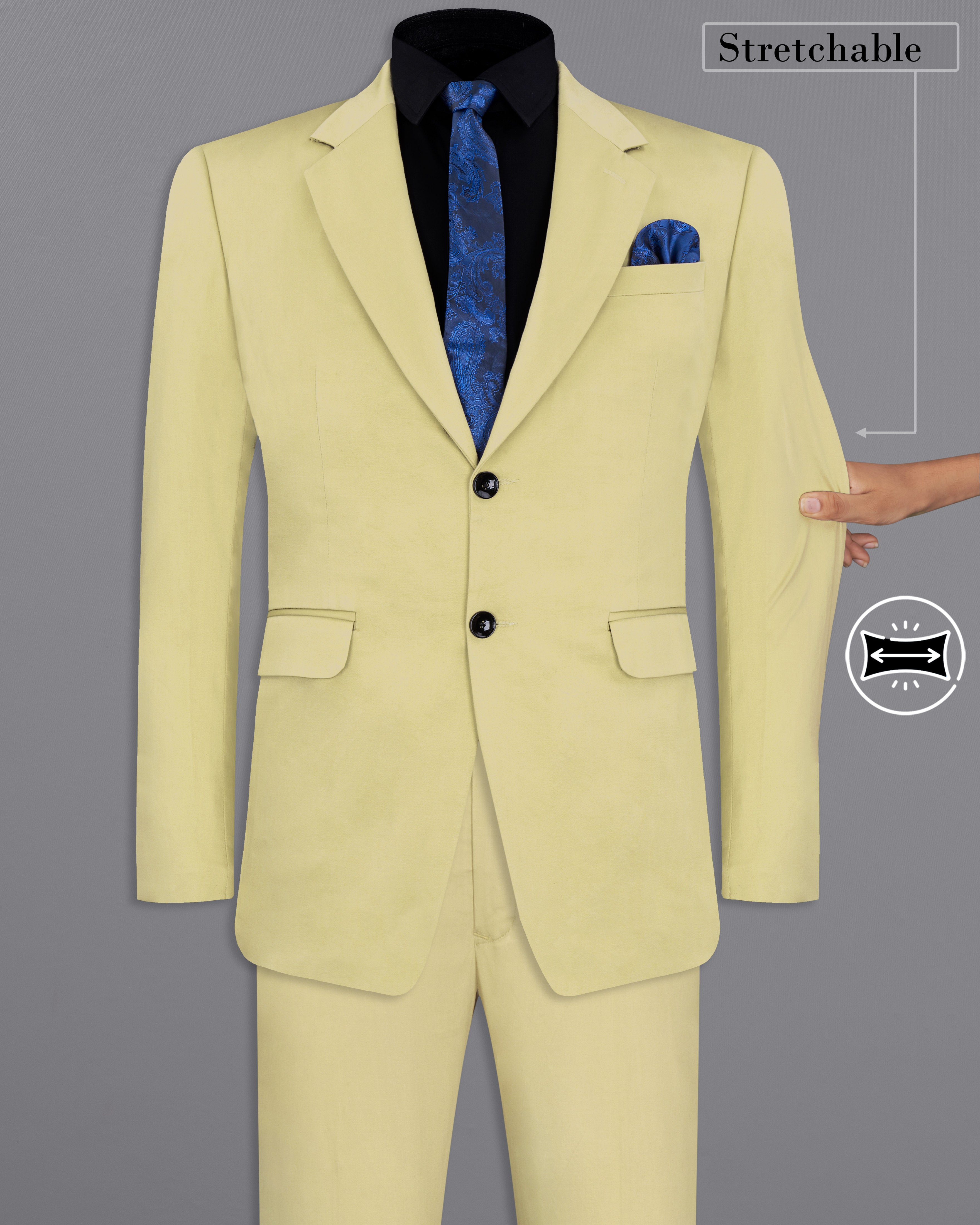 GOLDENLEAF Men's Regular Fit 3-Piece Suit (Yellow 34) : Amazon.in: Clothing  & Accessories