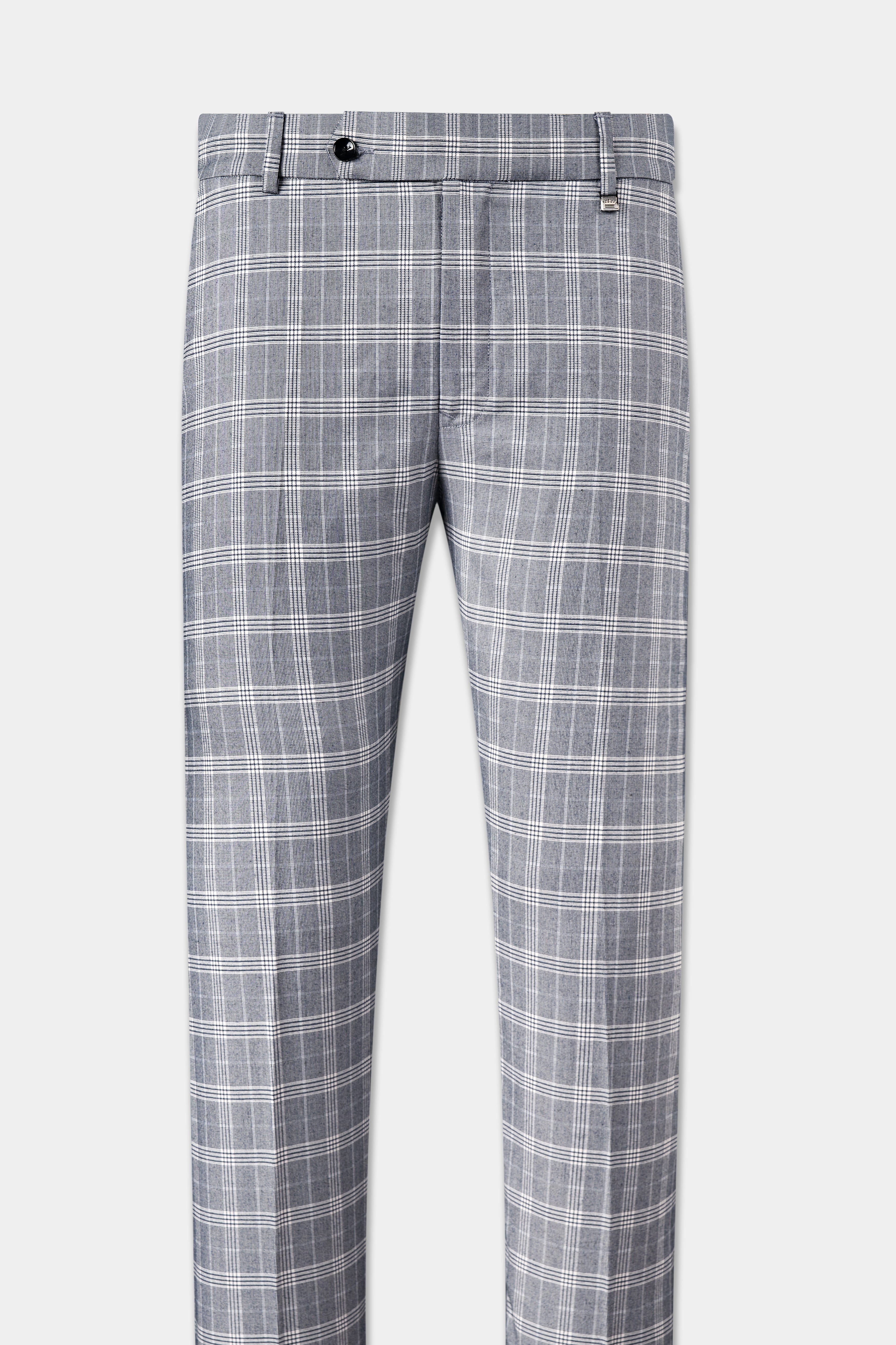 Monsoon Gray Plaid Double-Breasted Suit