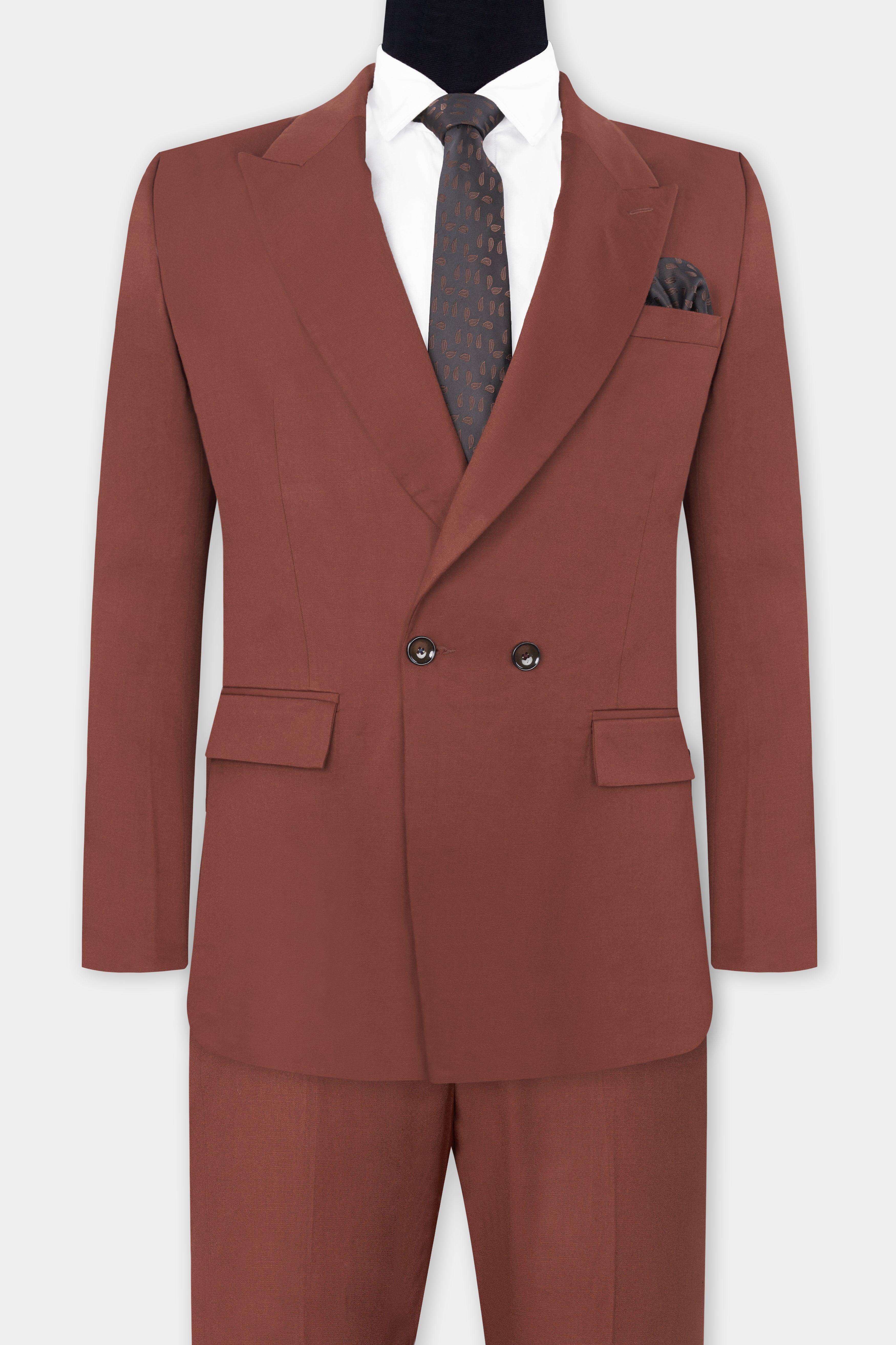 Ironstone Red Stretchable Double-Breasted traveler Suit
