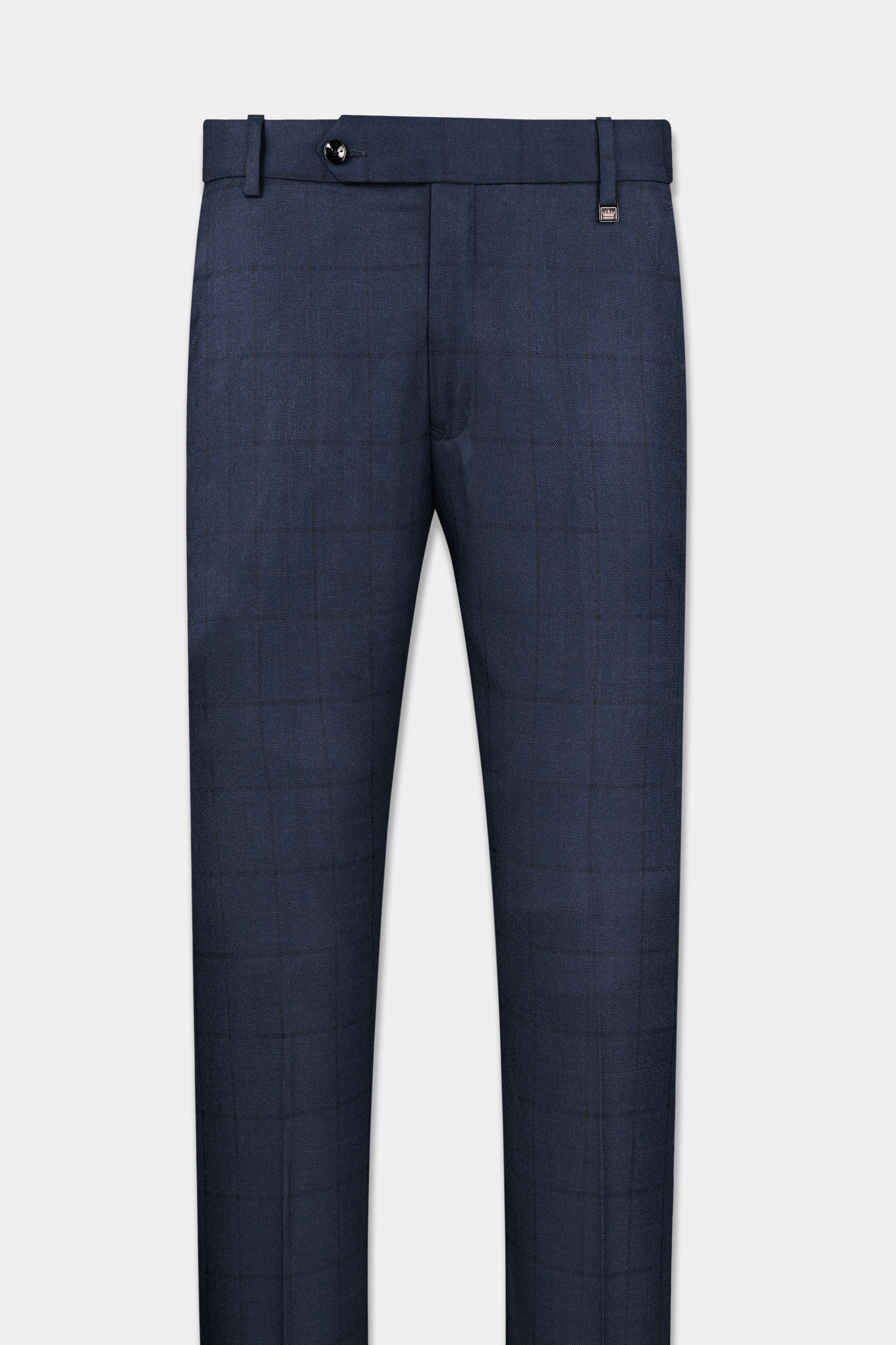 Shark Blue Subtle Windowpane Double Breasted Suit