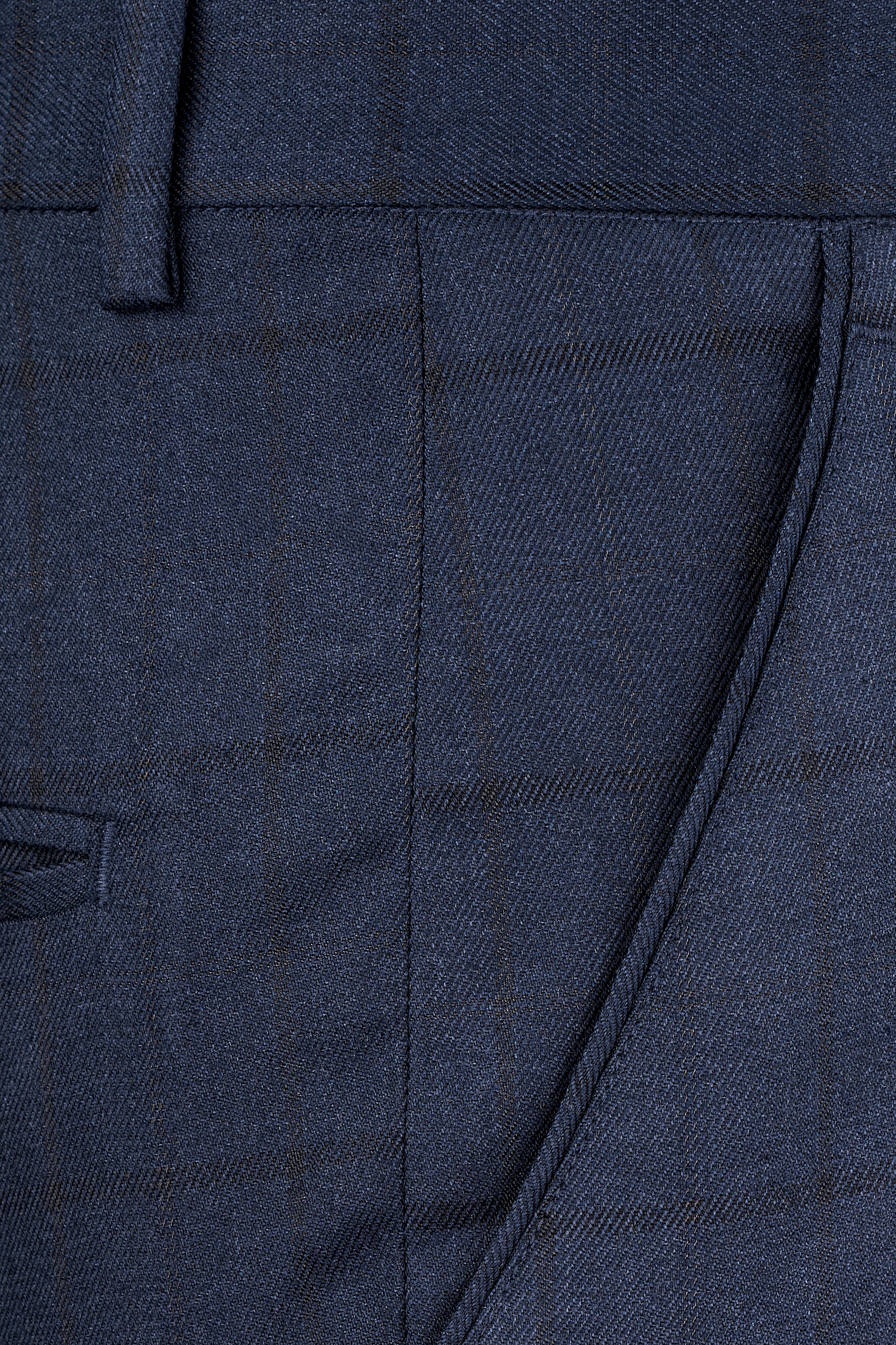 Shark Blue Subtle Windowpane Double Breasted Suit