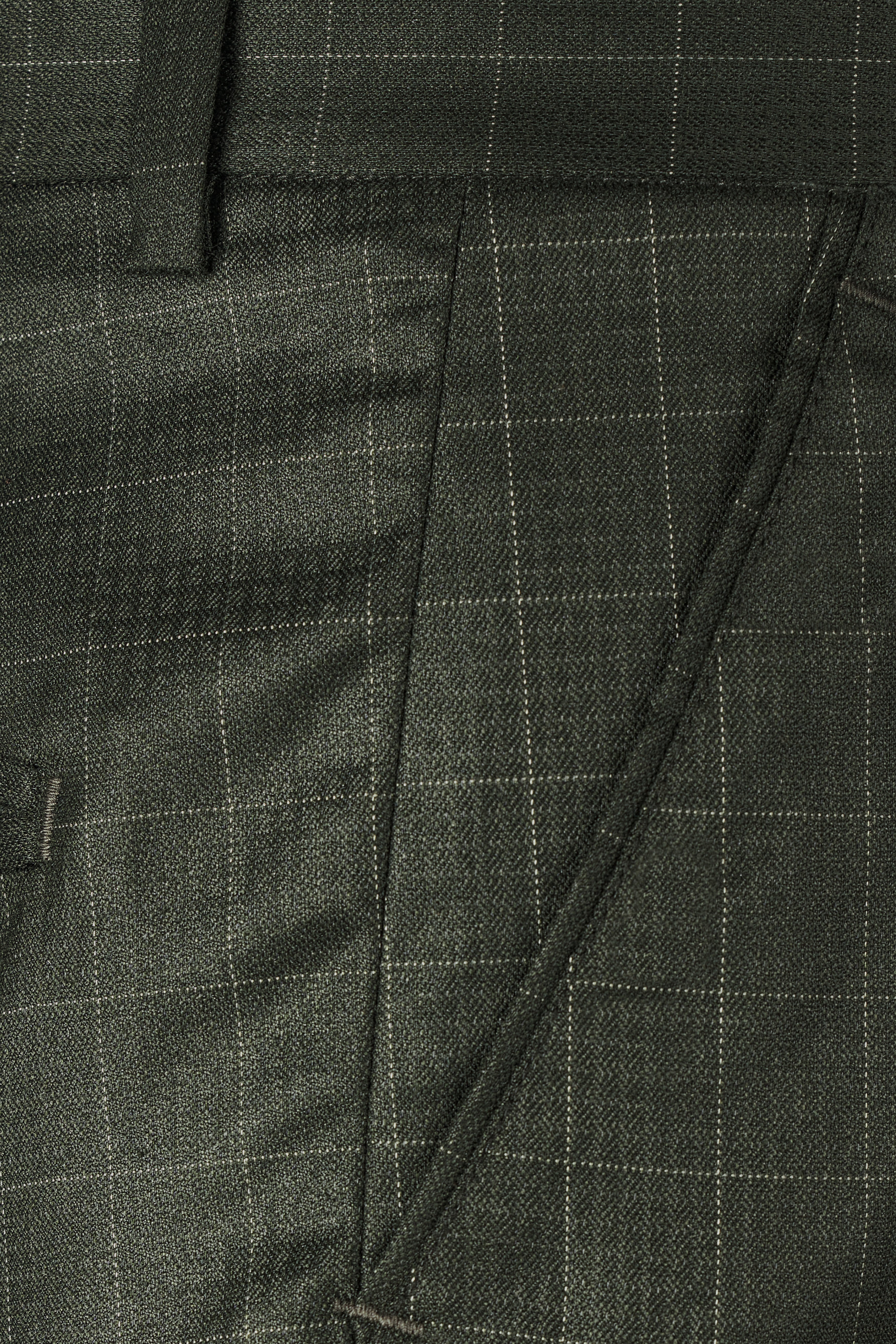 Dune Dark Green Subtle Checkered Double Breasted Suit