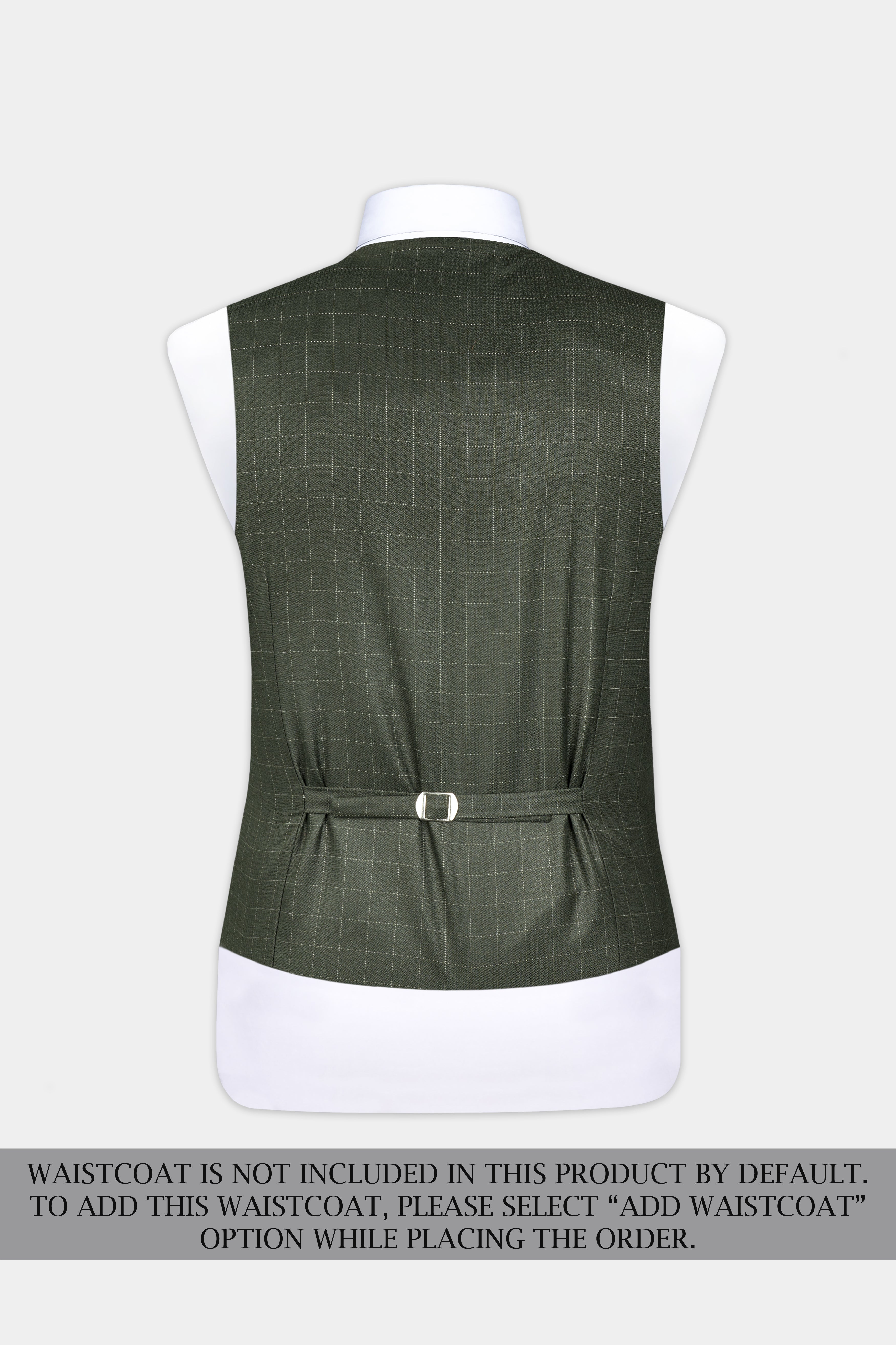 Dune Dark Green Subtle Checkered Double Breasted Suit