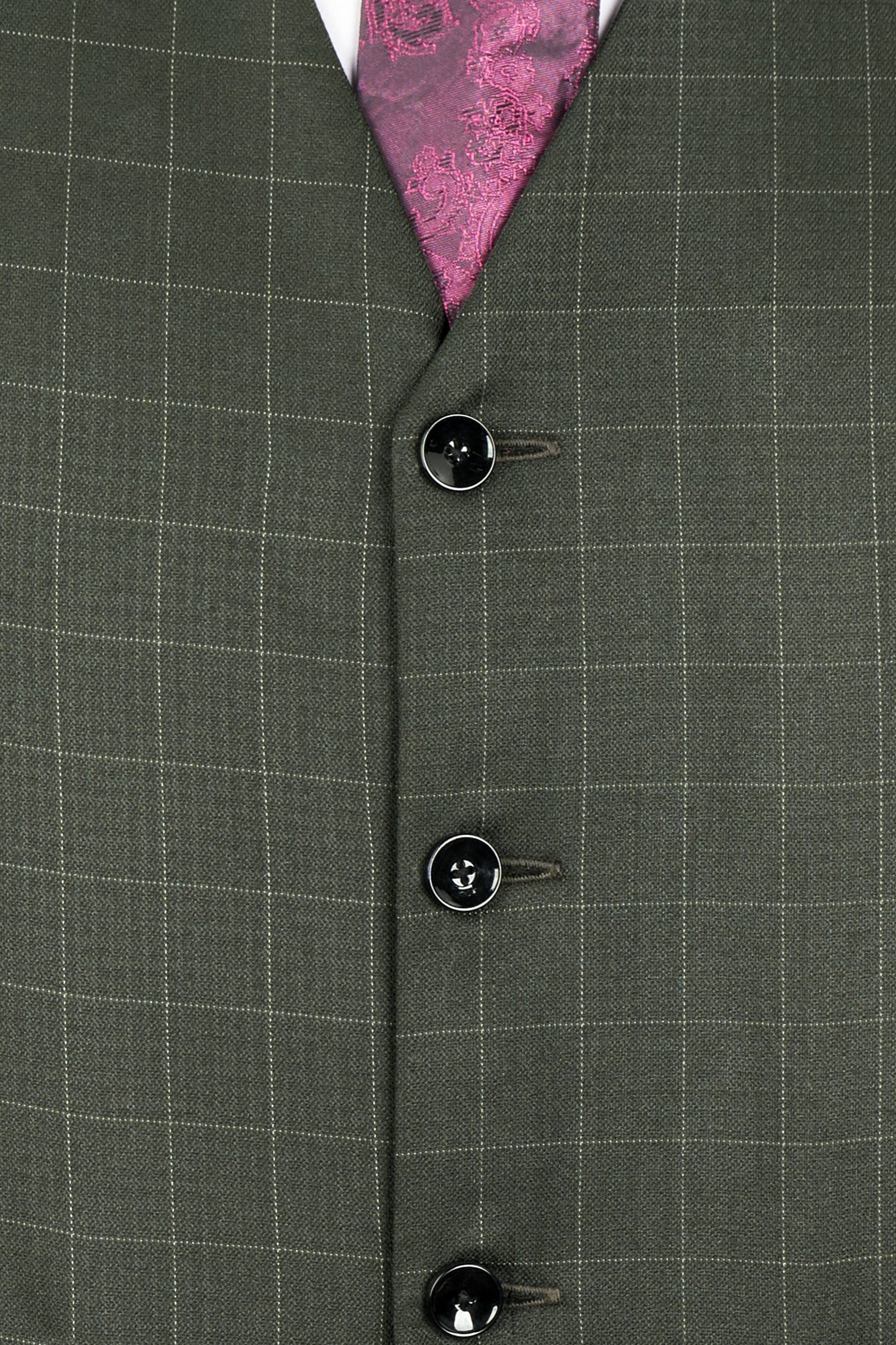 Dune Dark Green Subtle Checkered Double Breasted Suit