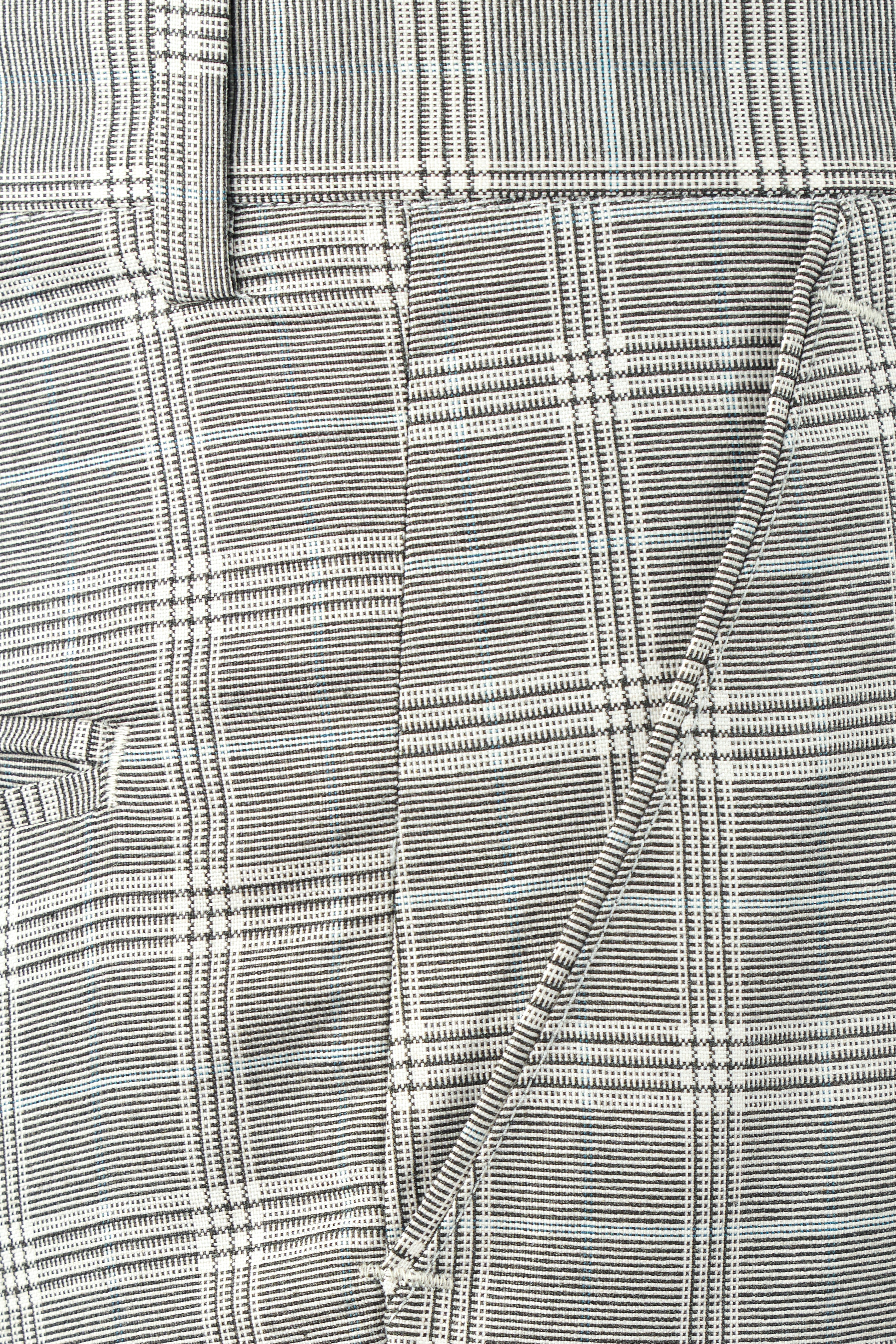 Bronco Gray and White Plaid Double Breasted Suit