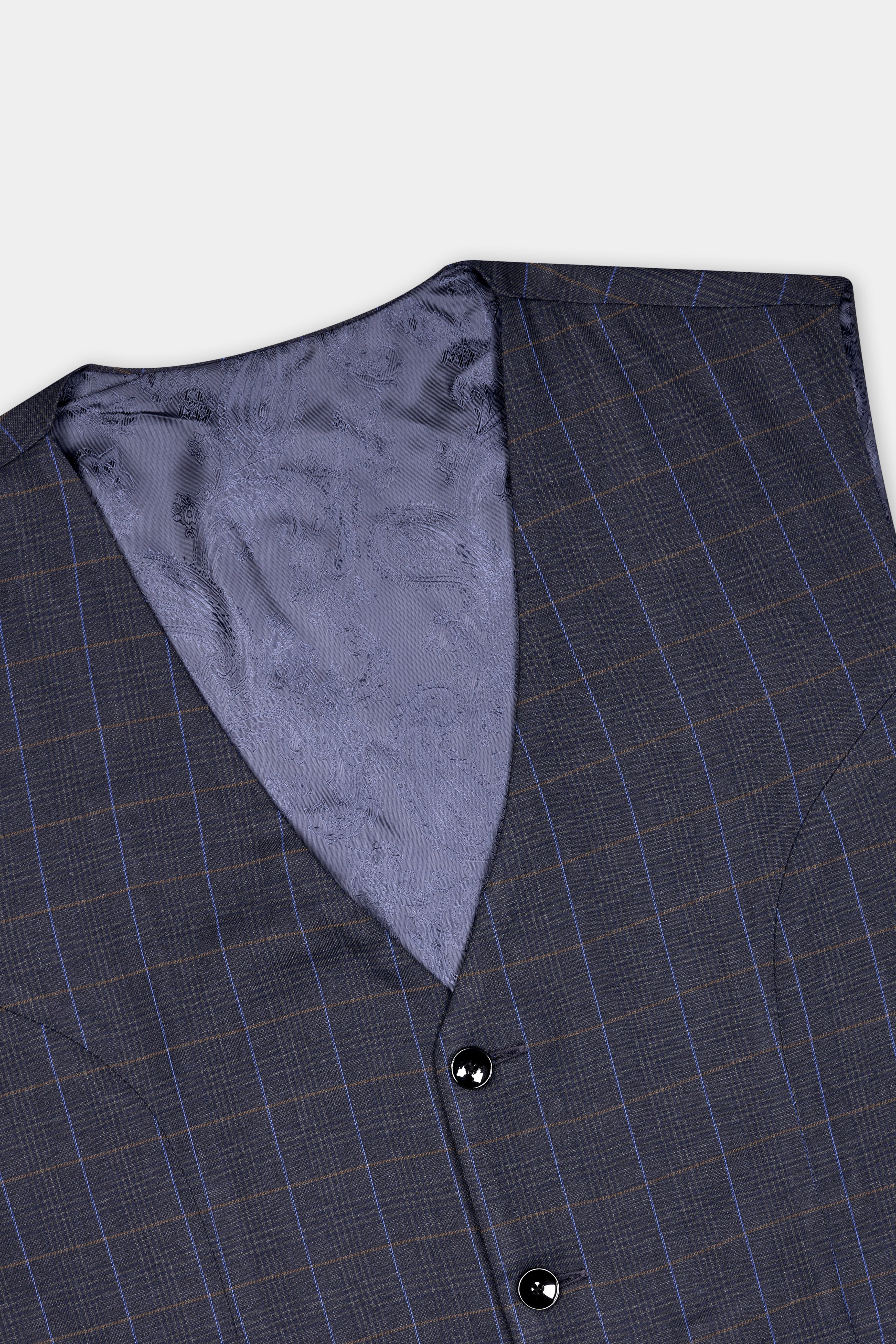 Iridium Dark Gray Windowpane Double Breaste Suit