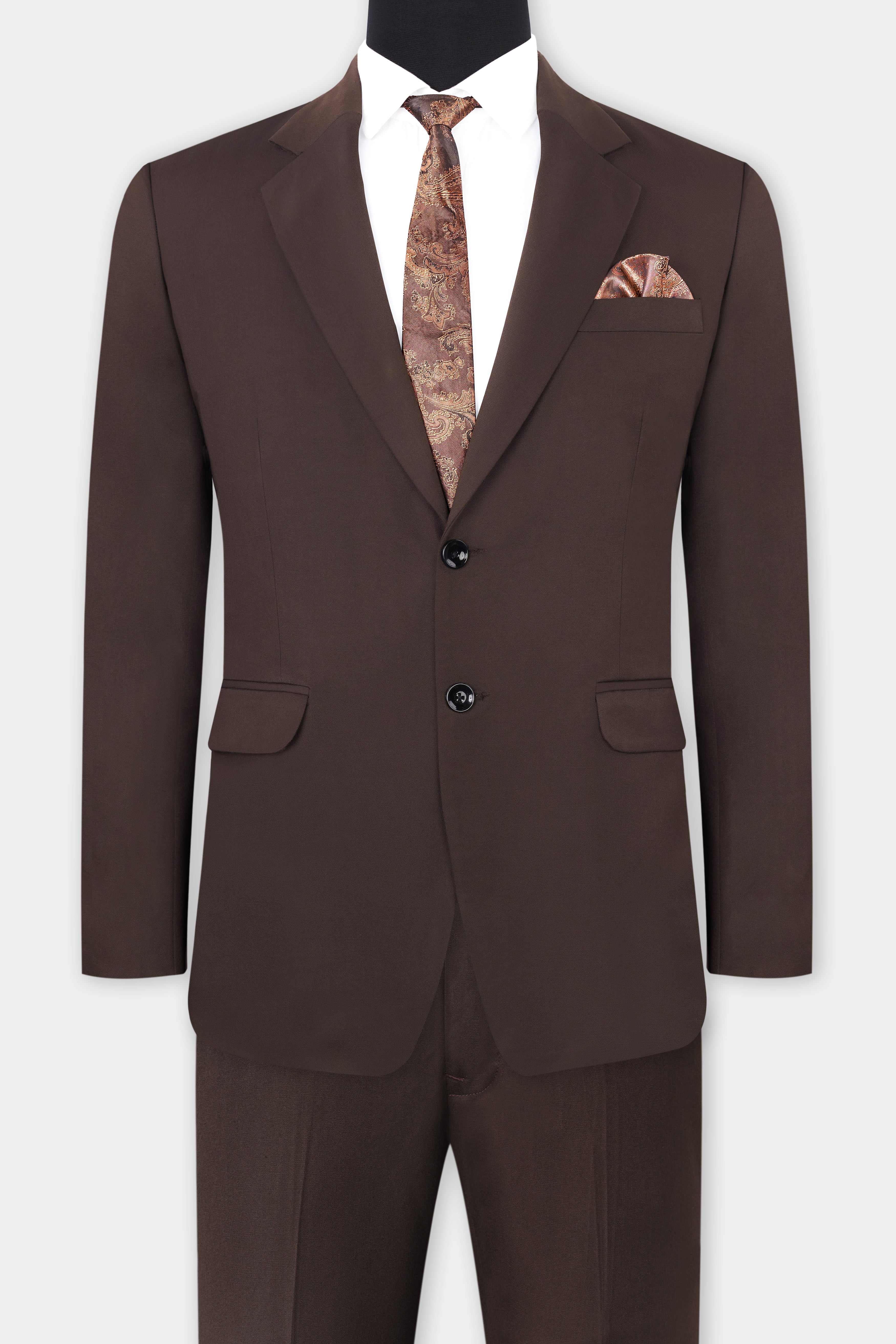 Woody Dark Brown Single Breasted Suit