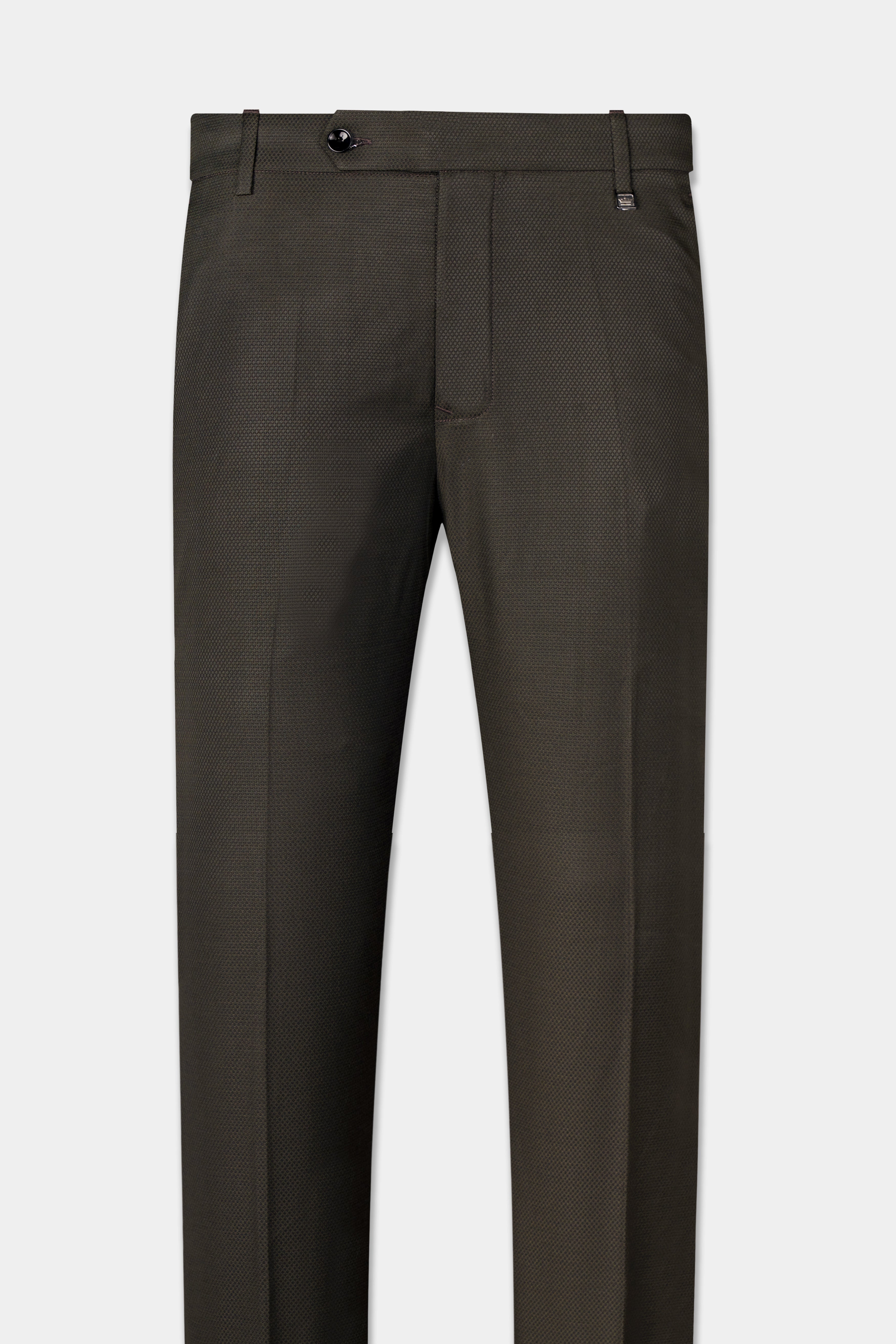 Merline Dark Brown Dobby Textured Double Breasted Suit