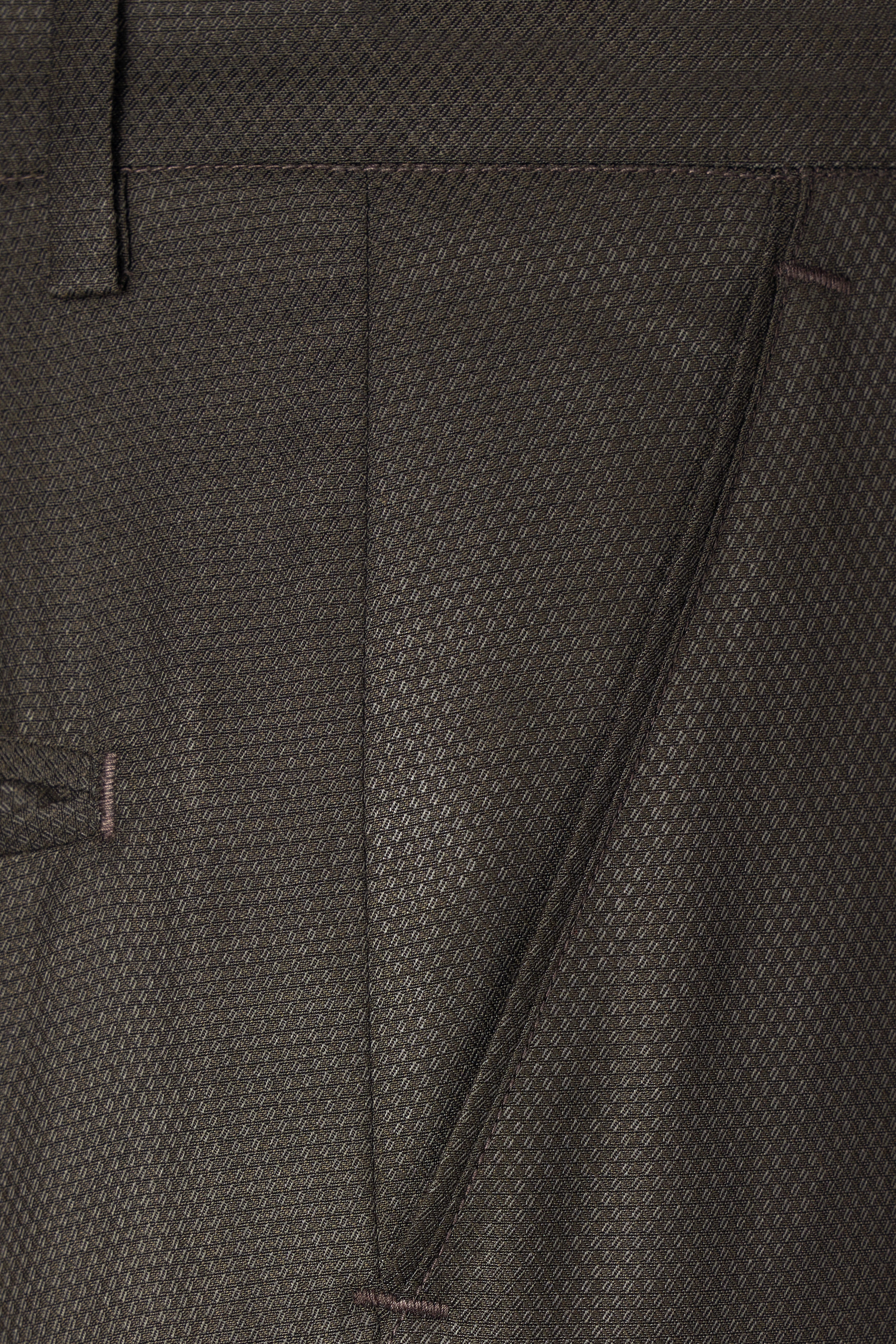 Merline Dark Brown Dobby Textured Double Breasted Suit