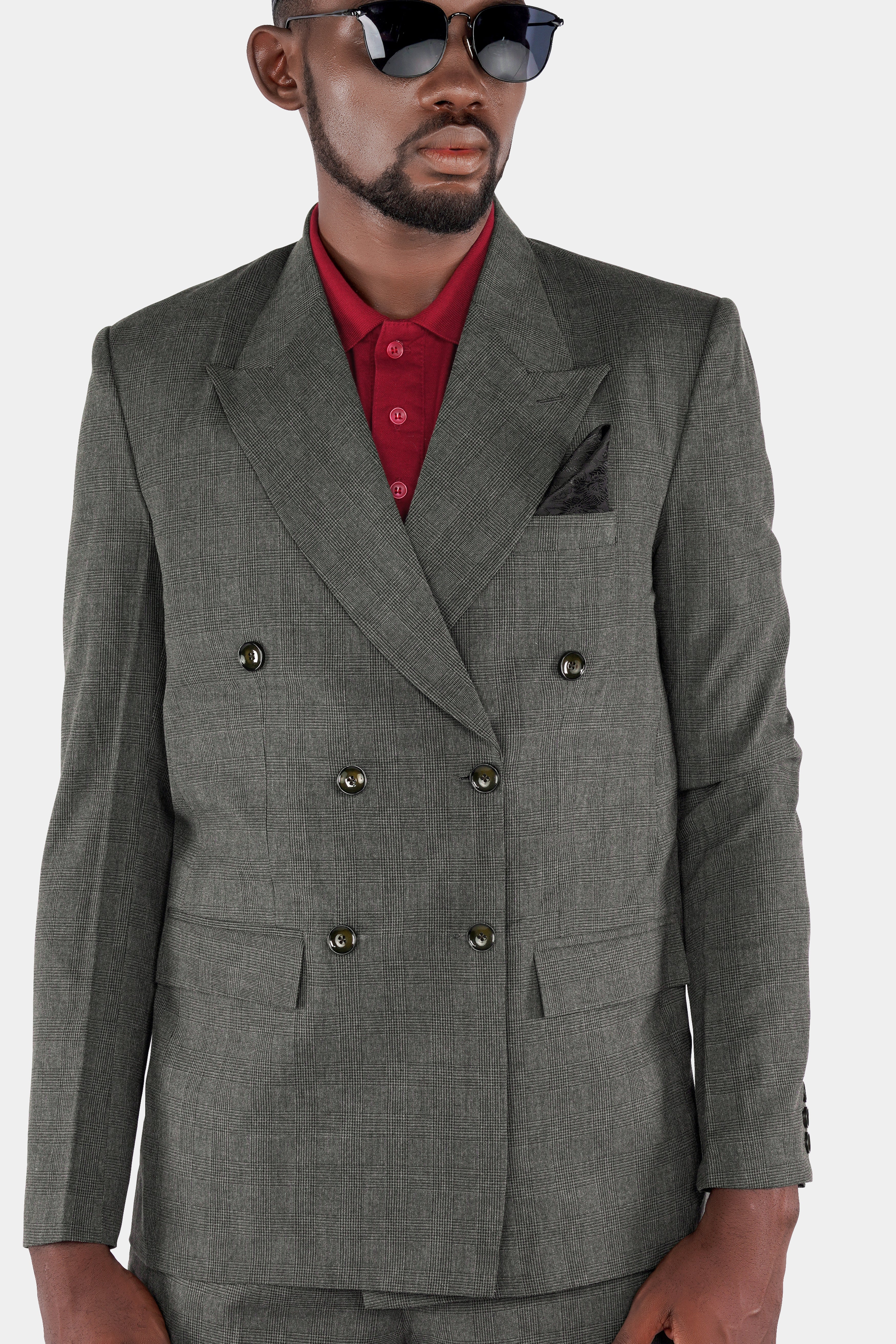 Charcoal grey hotsell double breasted suit