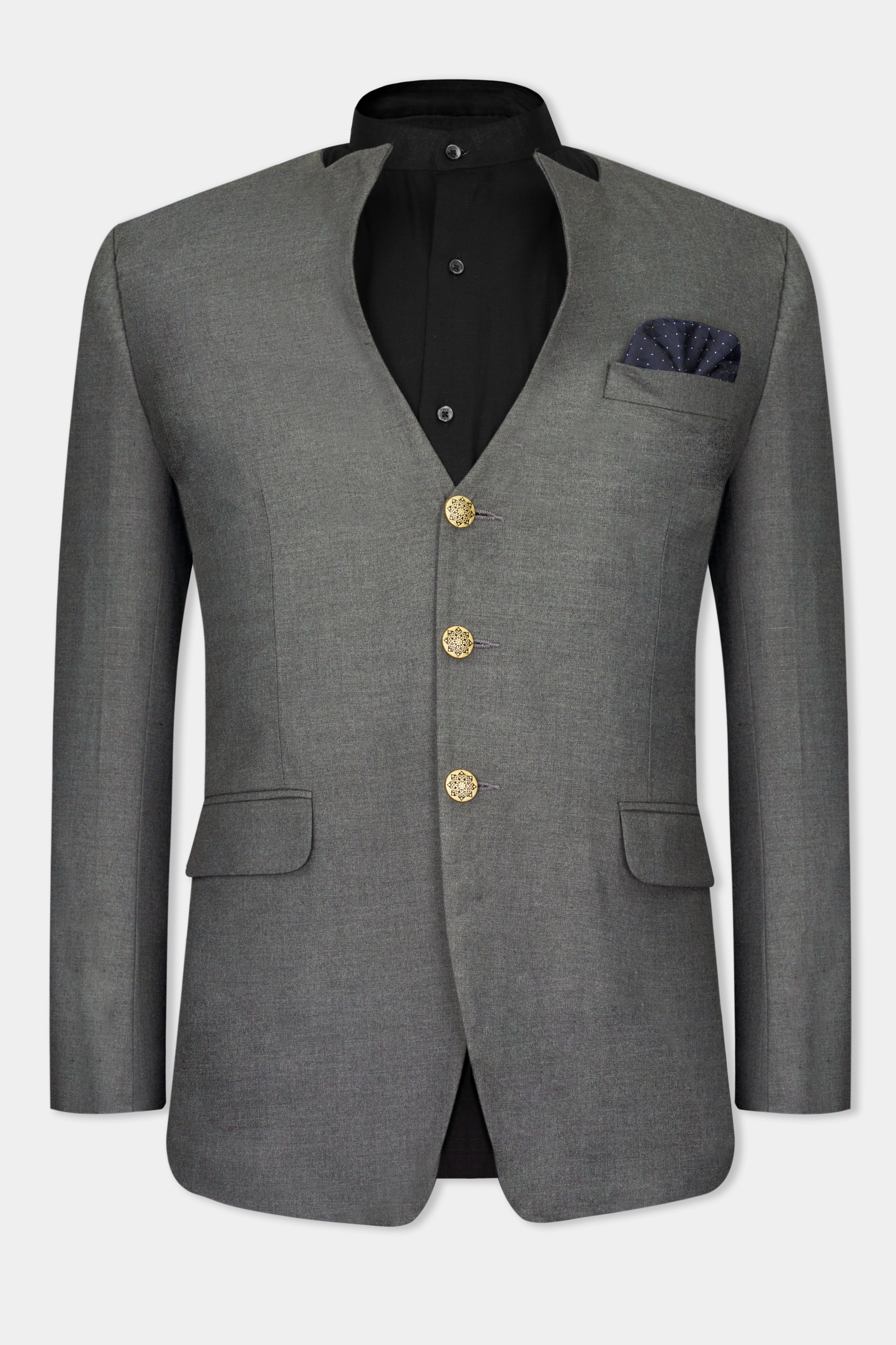 Fuscous Gray Wool Rich Single Breasted Designer Suit ST2742-D31-36, ST2742-D31-38, ST2742-D31-40, ST2742-D31-42, ST2742-D31-44, ST2742-D31-46, ST2742-D31-48, ST2742-D31-50, ST2742-D31-52, ST2742-D31-54, ST2742-D31-56, ST2742-D31-58, ST2742-D31-60