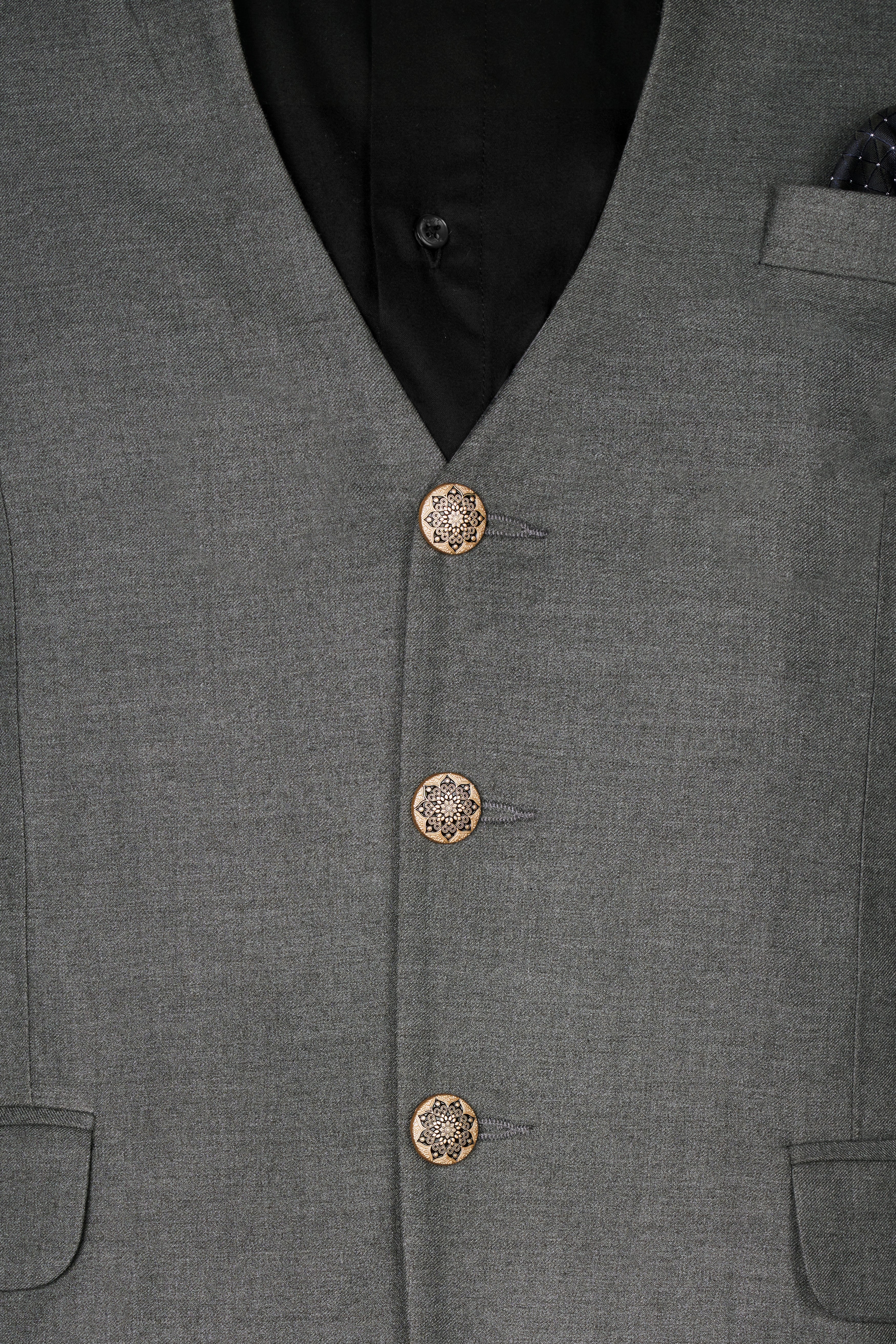 Fuscous Gray Wool Rich Single Breasted Designer Suit ST2742-D31-36, ST2742-D31-38, ST2742-D31-40, ST2742-D31-42, ST2742-D31-44, ST2742-D31-46, ST2742-D31-48, ST2742-D31-50, ST2742-D31-52, ST2742-D31-54, ST2742-D31-56, ST2742-D31-58, ST2742-D31-60