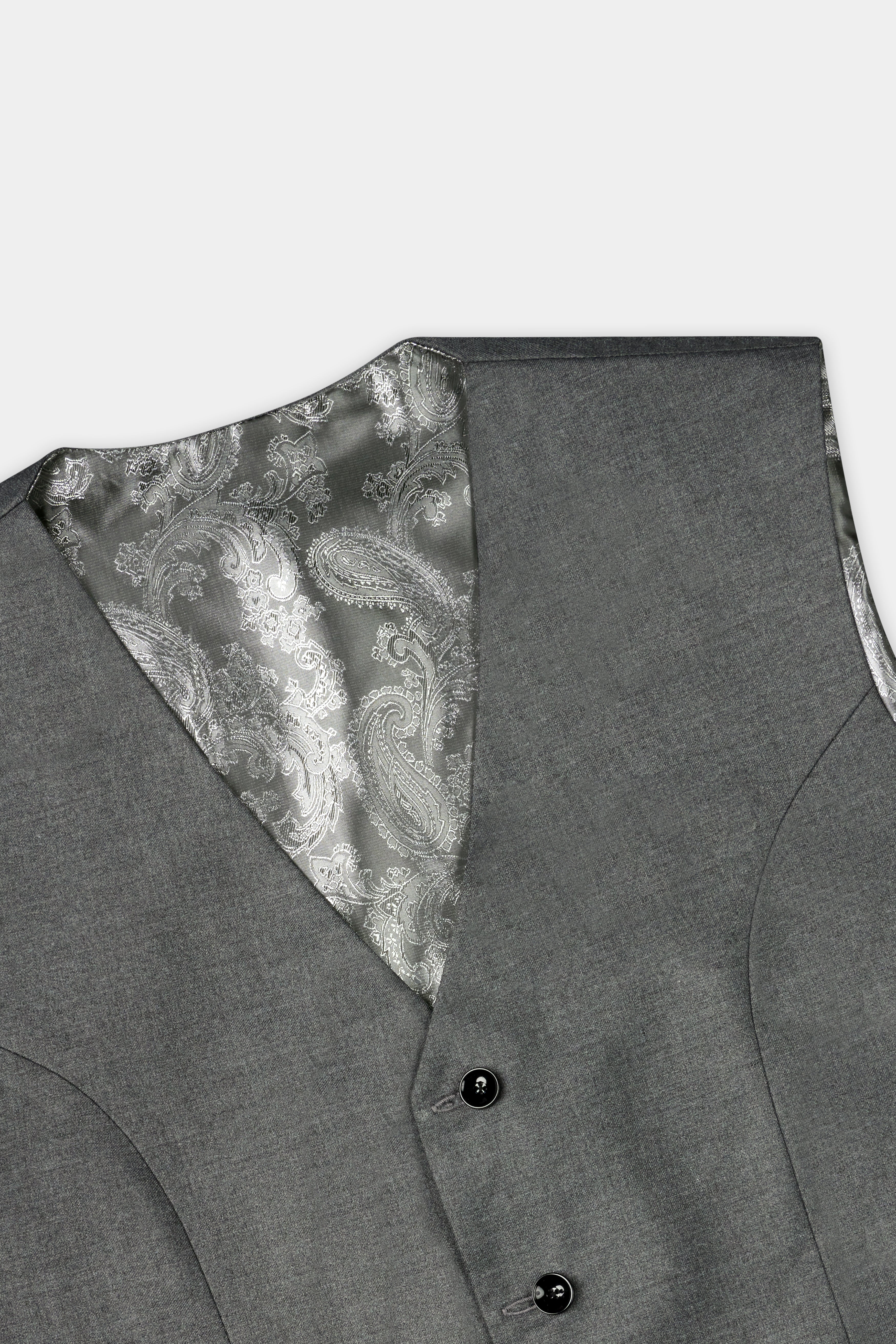 Fuscous Gray Wool Rich Single Breasted Designer Suit ST2742-D31-36, ST2742-D31-38, ST2742-D31-40, ST2742-D31-42, ST2742-D31-44, ST2742-D31-46, ST2742-D31-48, ST2742-D31-50, ST2742-D31-52, ST2742-D31-54, ST2742-D31-56, ST2742-D31-58, ST2742-D31-60