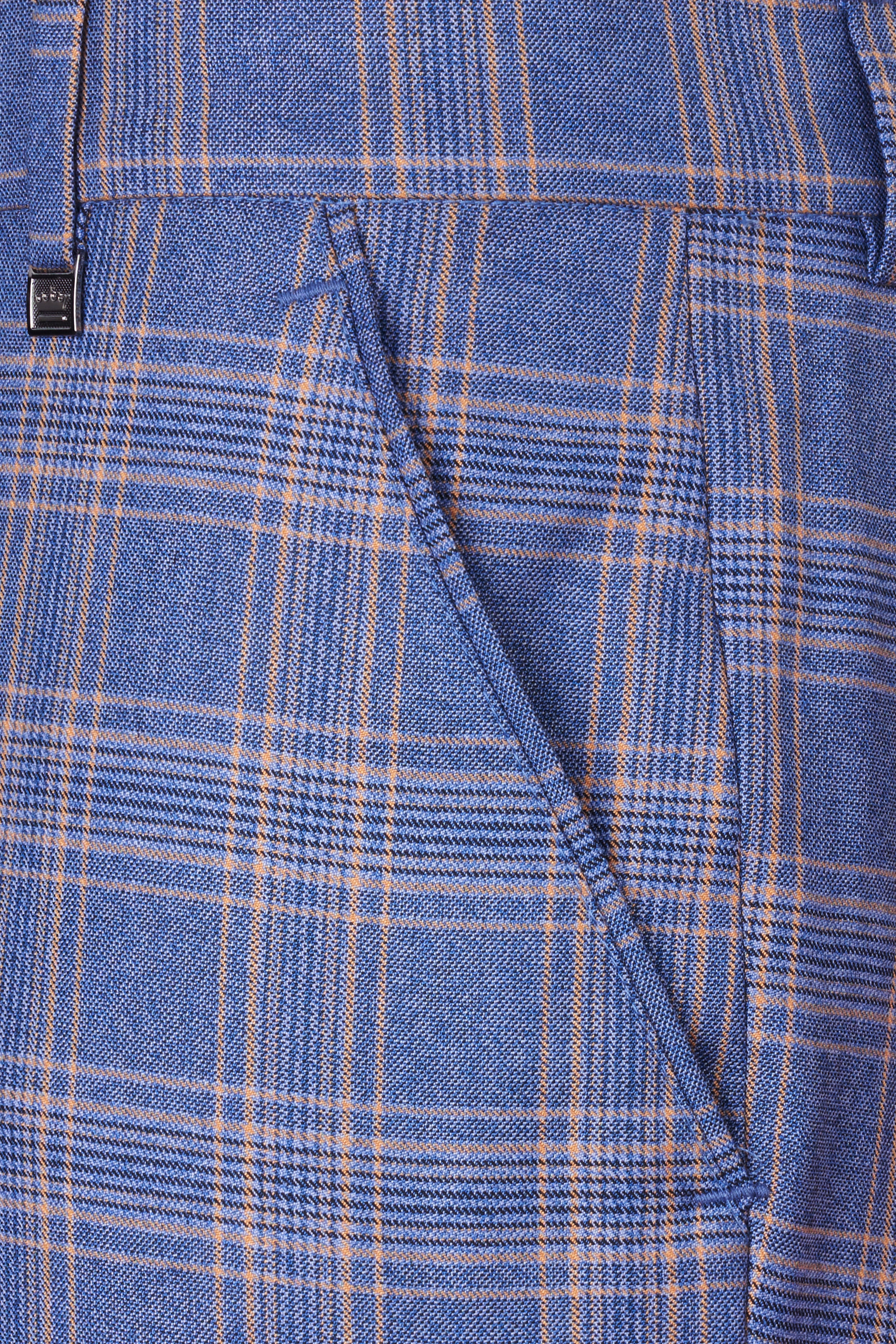 Scampi Blue and Muesli Brown Plaid Wool Rich Cross Buttoned Bandhgala Suit ST2771-CBG2-36, ST2771-CBG2-38, ST2771-CBG2-40, ST2771-CBG2-42, ST2771-CBG2-44, ST2771-CBG2-46, ST2771-CBG2-48, ST2771-CBG2-50, ST2771-CBG2-52, ST2771-CBG2-54, ST2771-CBG2-56, ST2771-CBG2-58, ST2771-CBG2-60