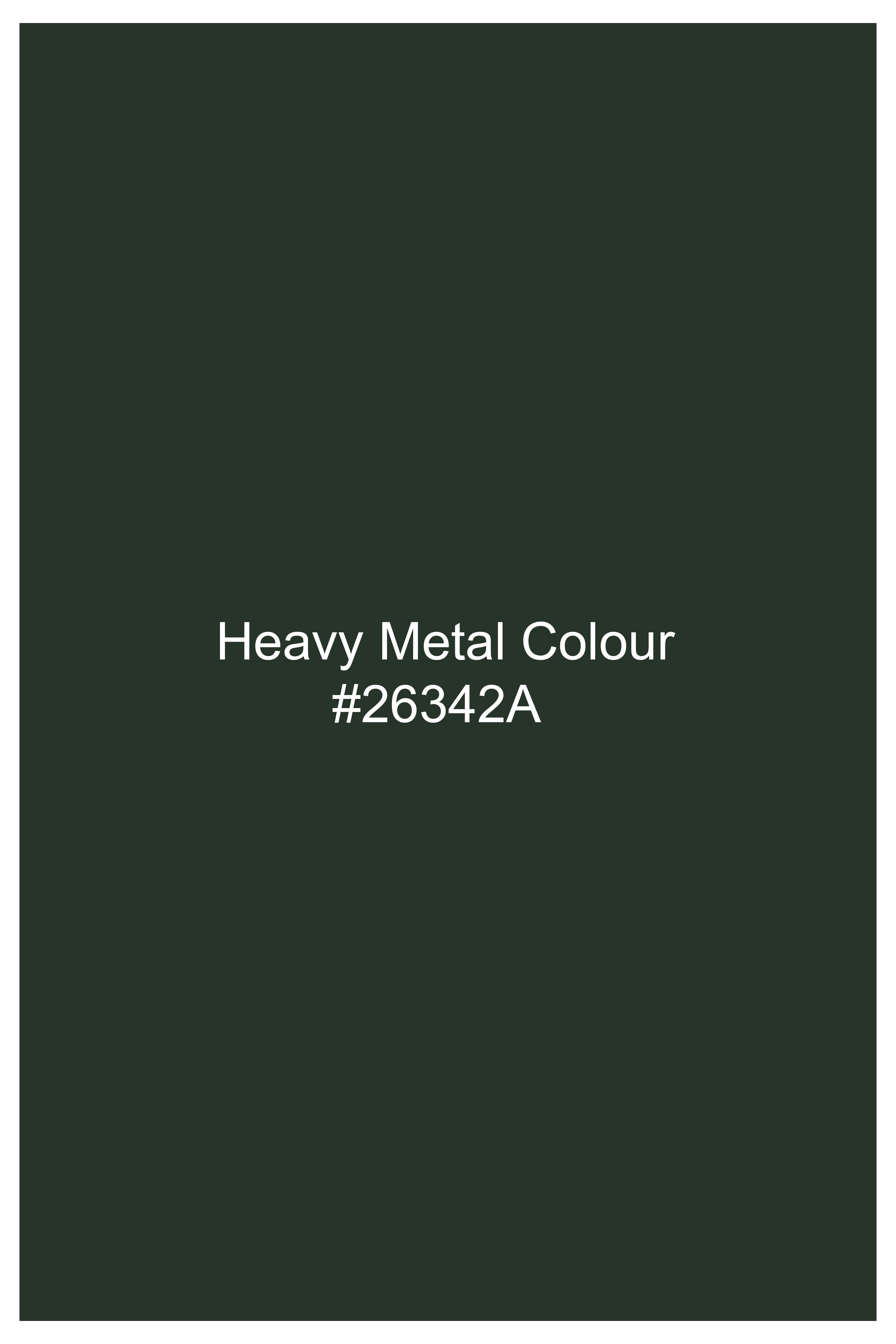 Heavy Metal Green Premium Cotton Tuxedo Stretchable traveler Suit ST2775-BKL-36, ST2775-BKL-38, ST2775-BKL-40, ST2775-BKL-42, ST2775-BKL-44, ST2775-BKL-46, ST2775-BKL-48, ST2775-BKL-50, ST2775-BKL-52, ST2775-BKL-54, ST2775-BKL-56, ST2775-BKL-58, ST2775-BKL-60