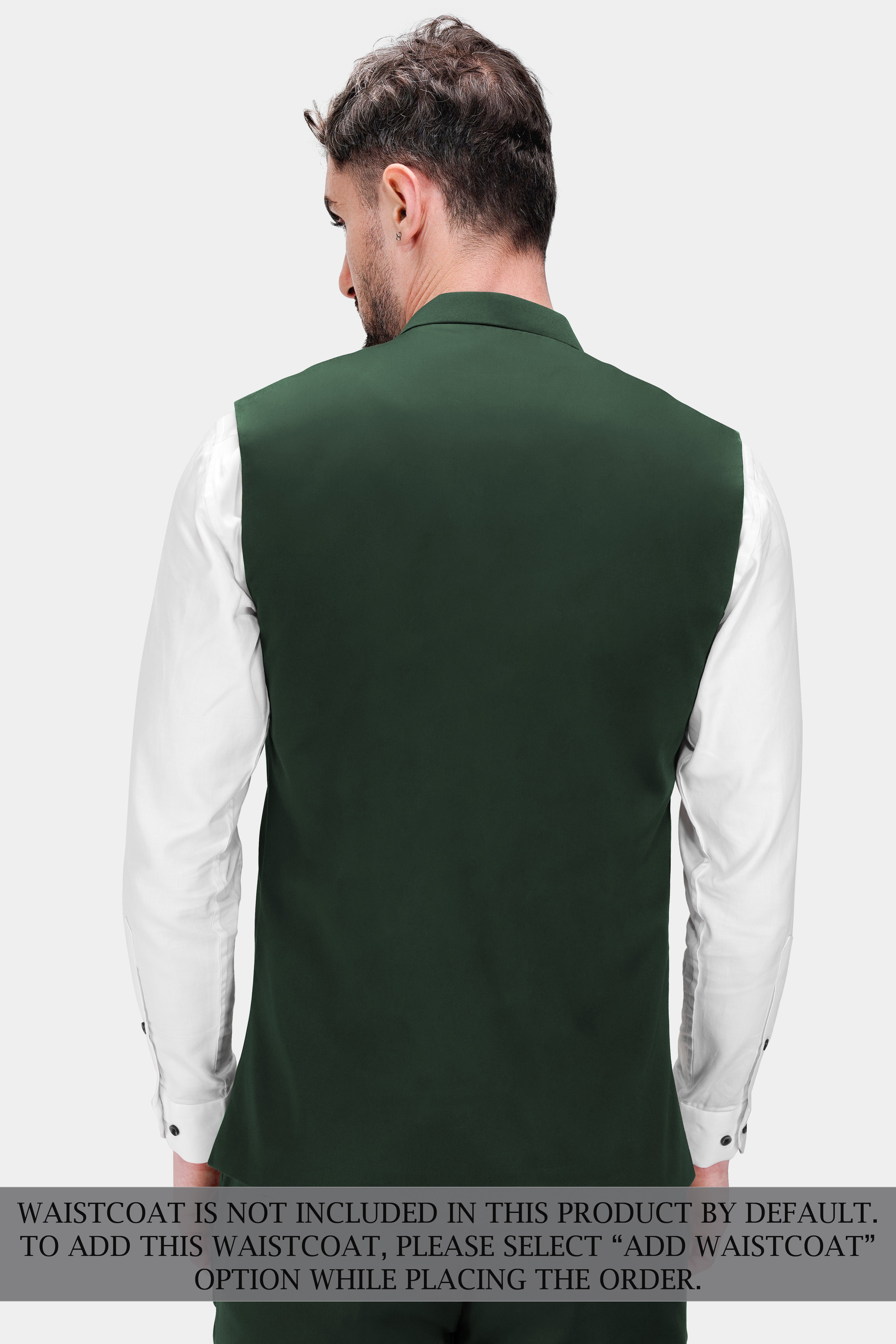 Heavy Metal Green Premium Cotton Cross Placket Bandhgala Stretchable traveler Suit