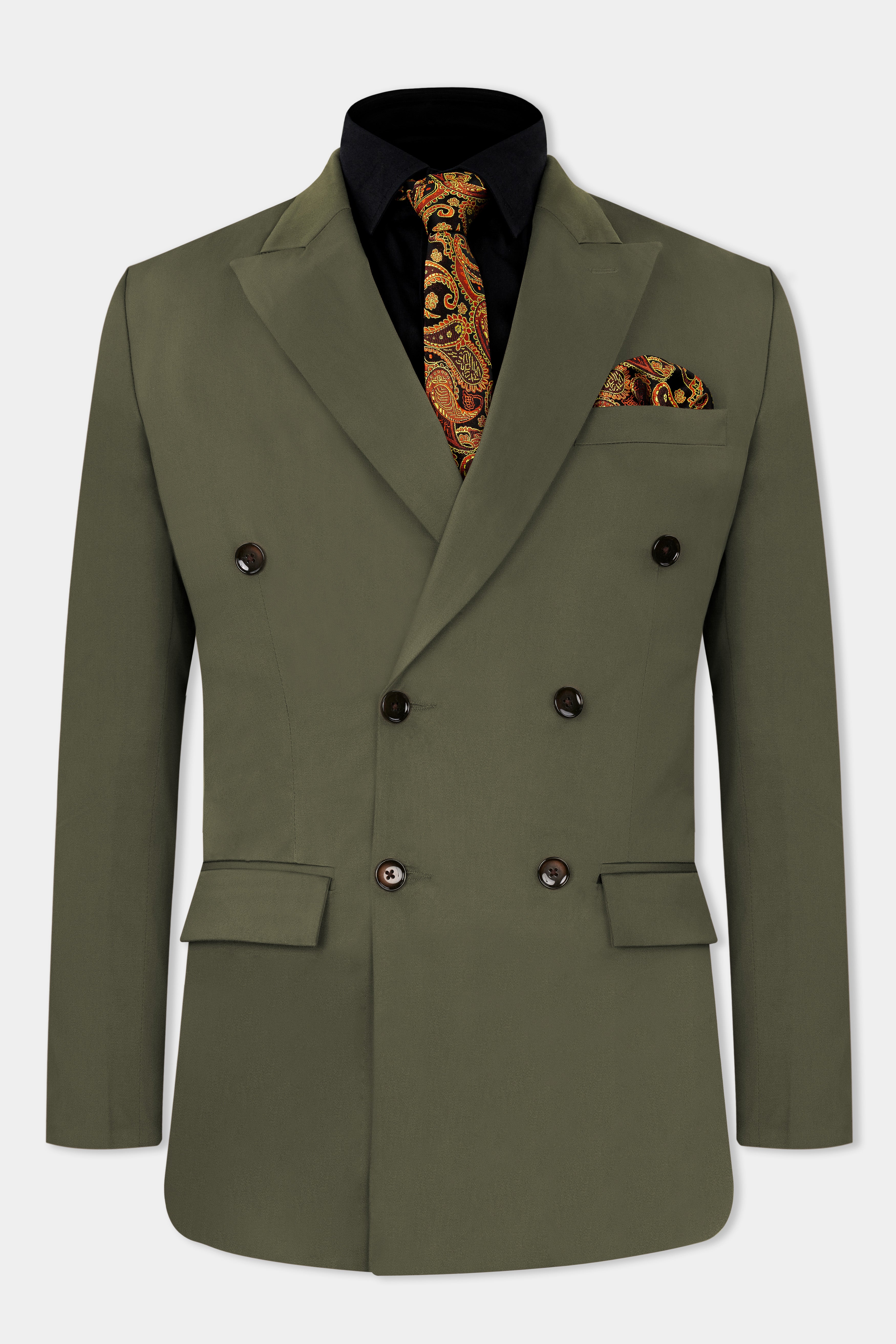 Hemlock Green Plain-Solid Premium Cotton Wedding Waistcoats For Men.