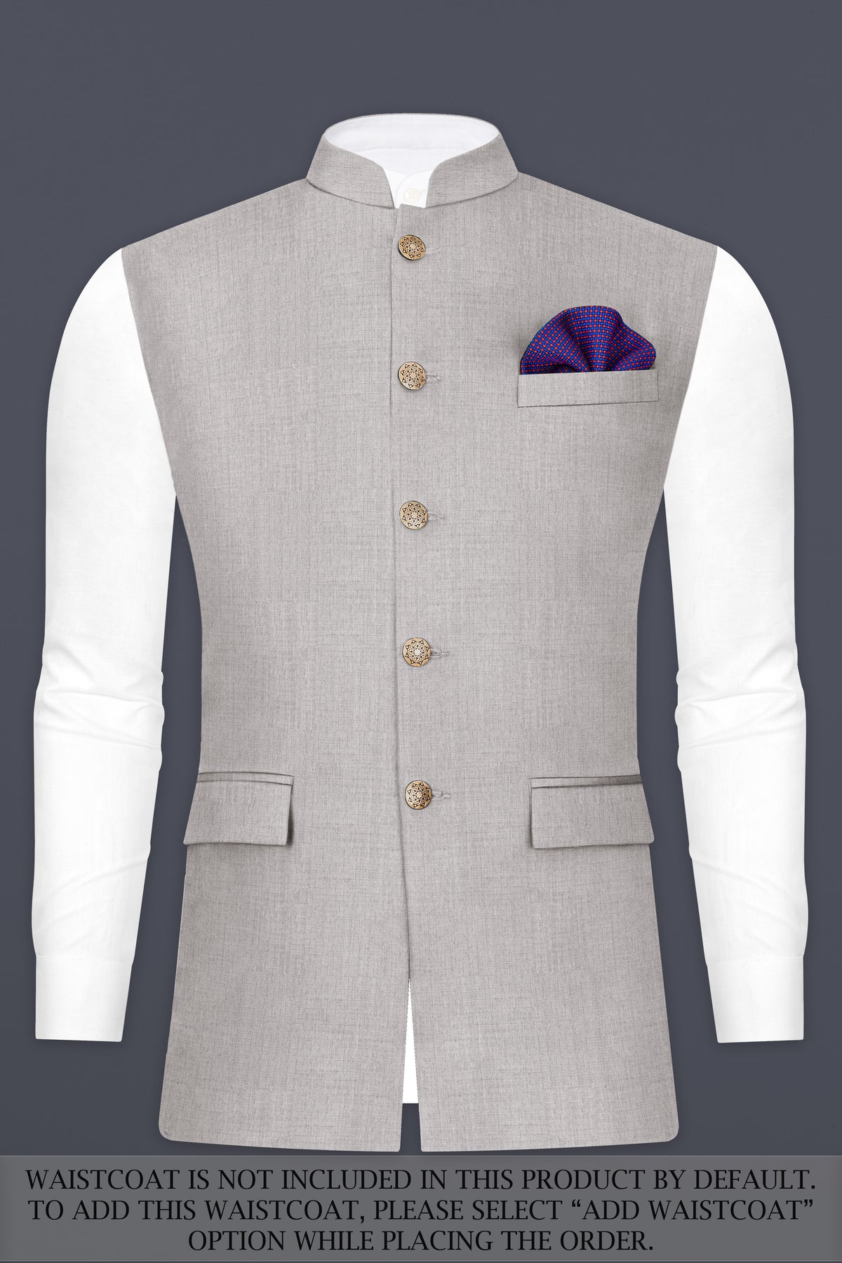 Martini Cream Textured Wool Rich Bandhgala Suit