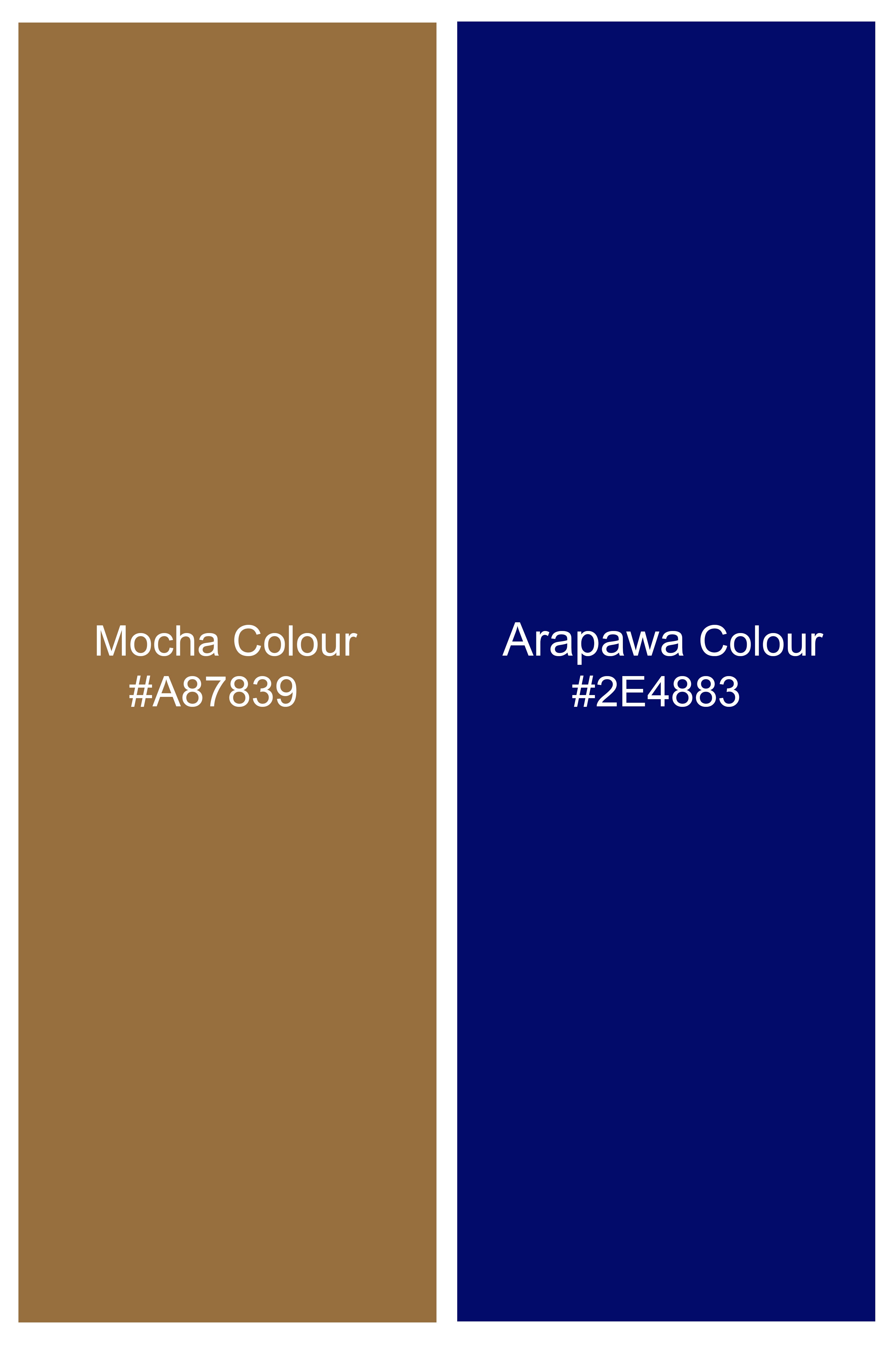 Mocha Brown with Arapawa Blue windowpane Tweed Suit