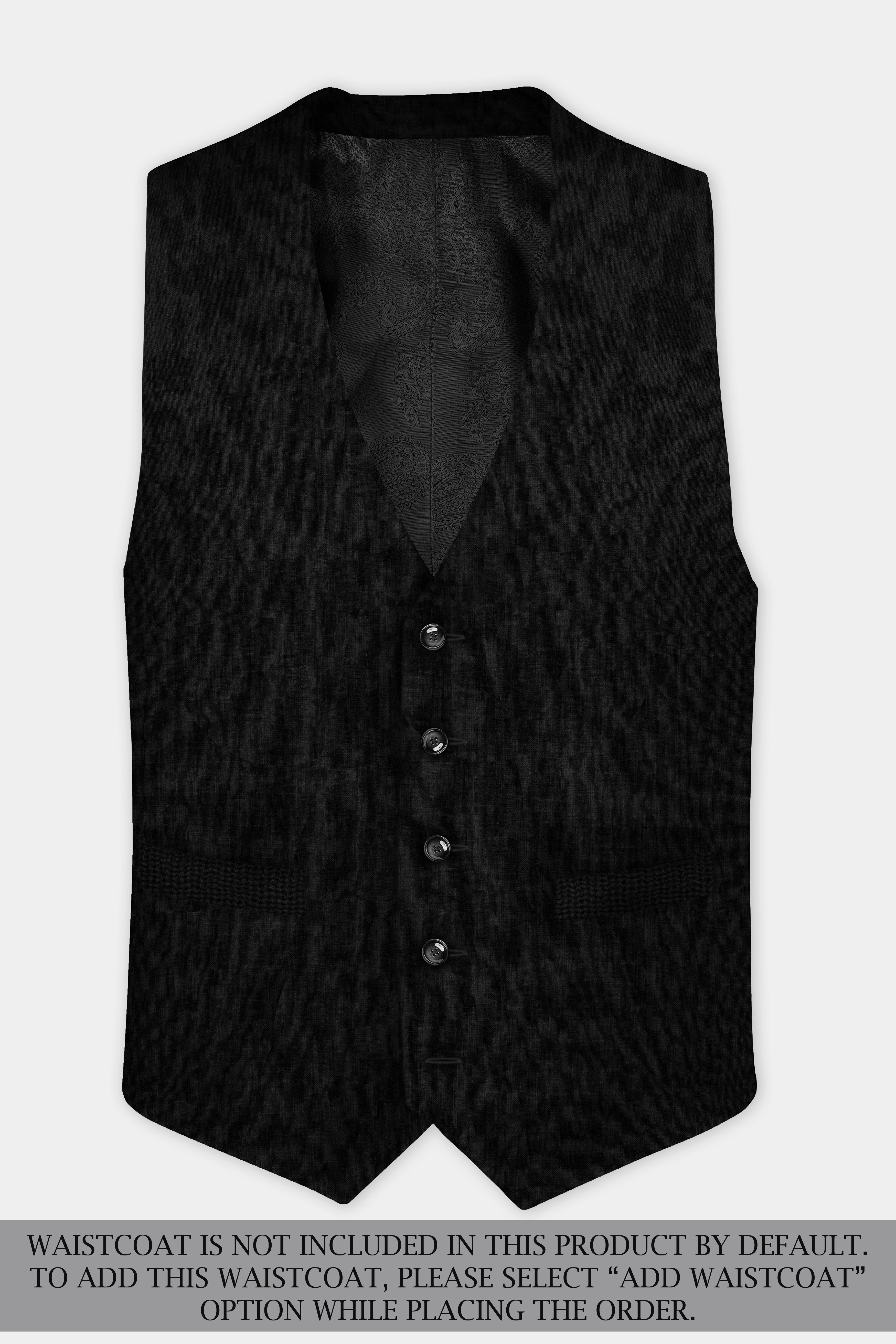 Jade Black Solid Tweed Suit