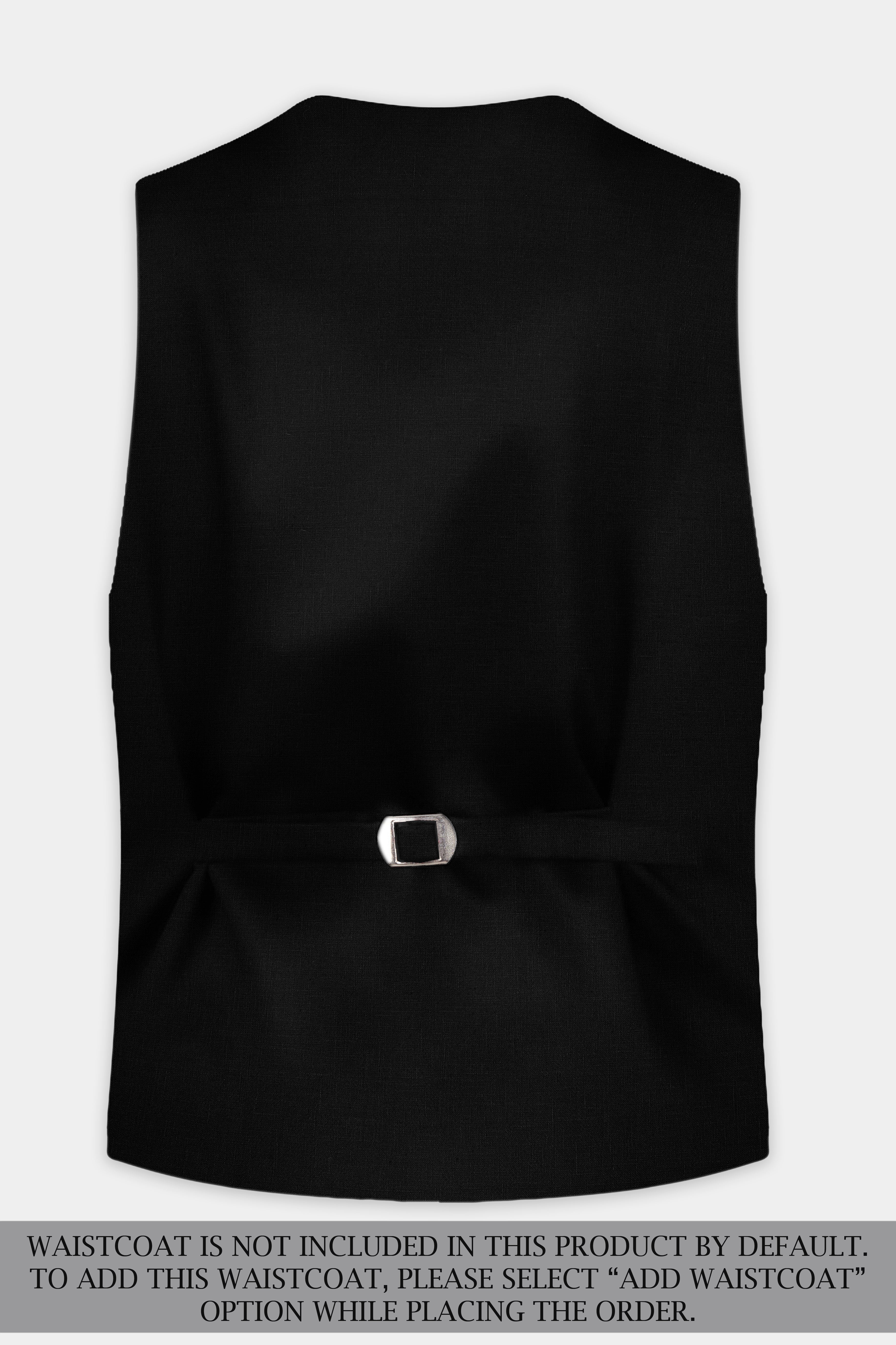 Jade Black Solid Double Breasted Tweed Suit