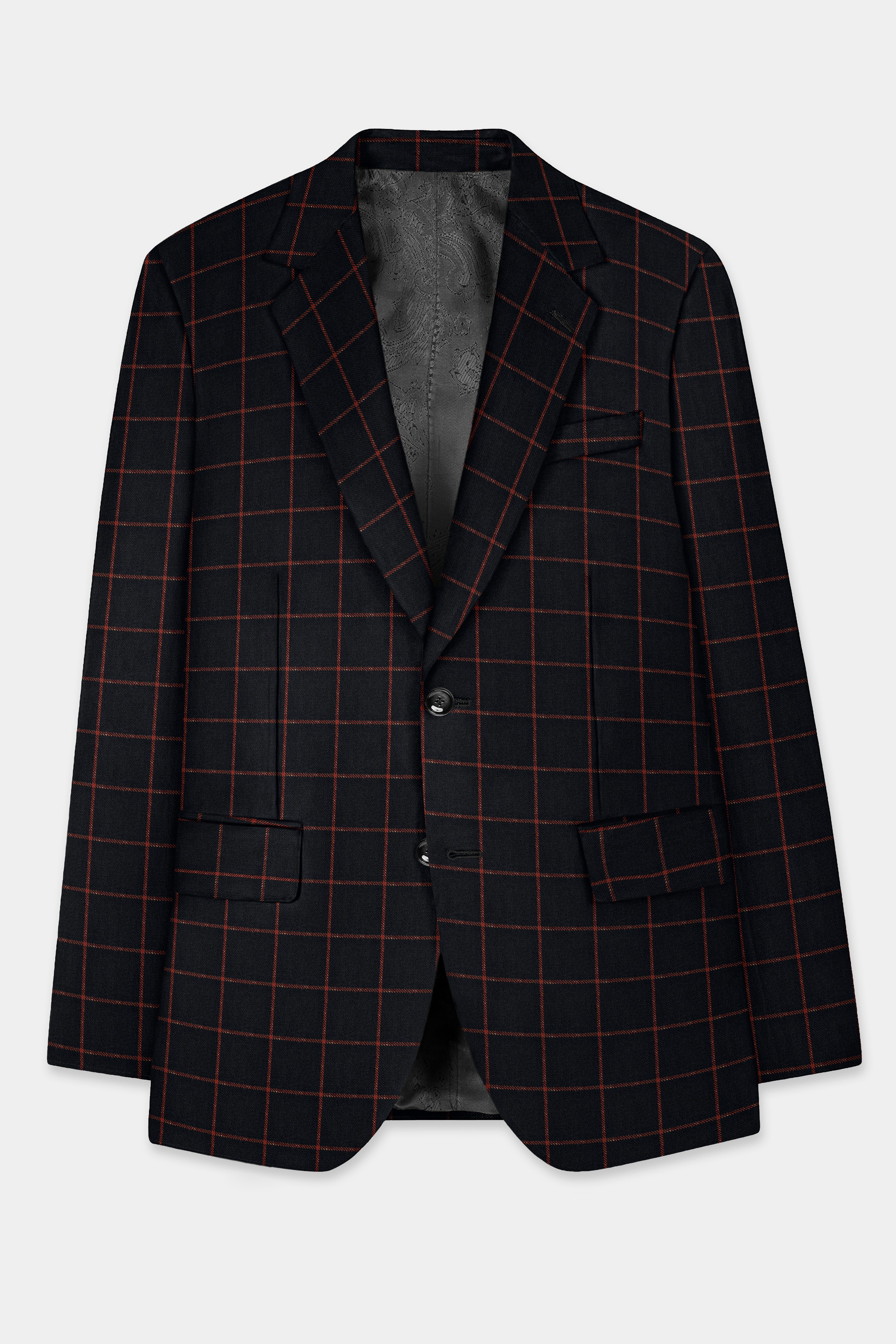 Moccaccino Brown Windowpane Tweed Suit
