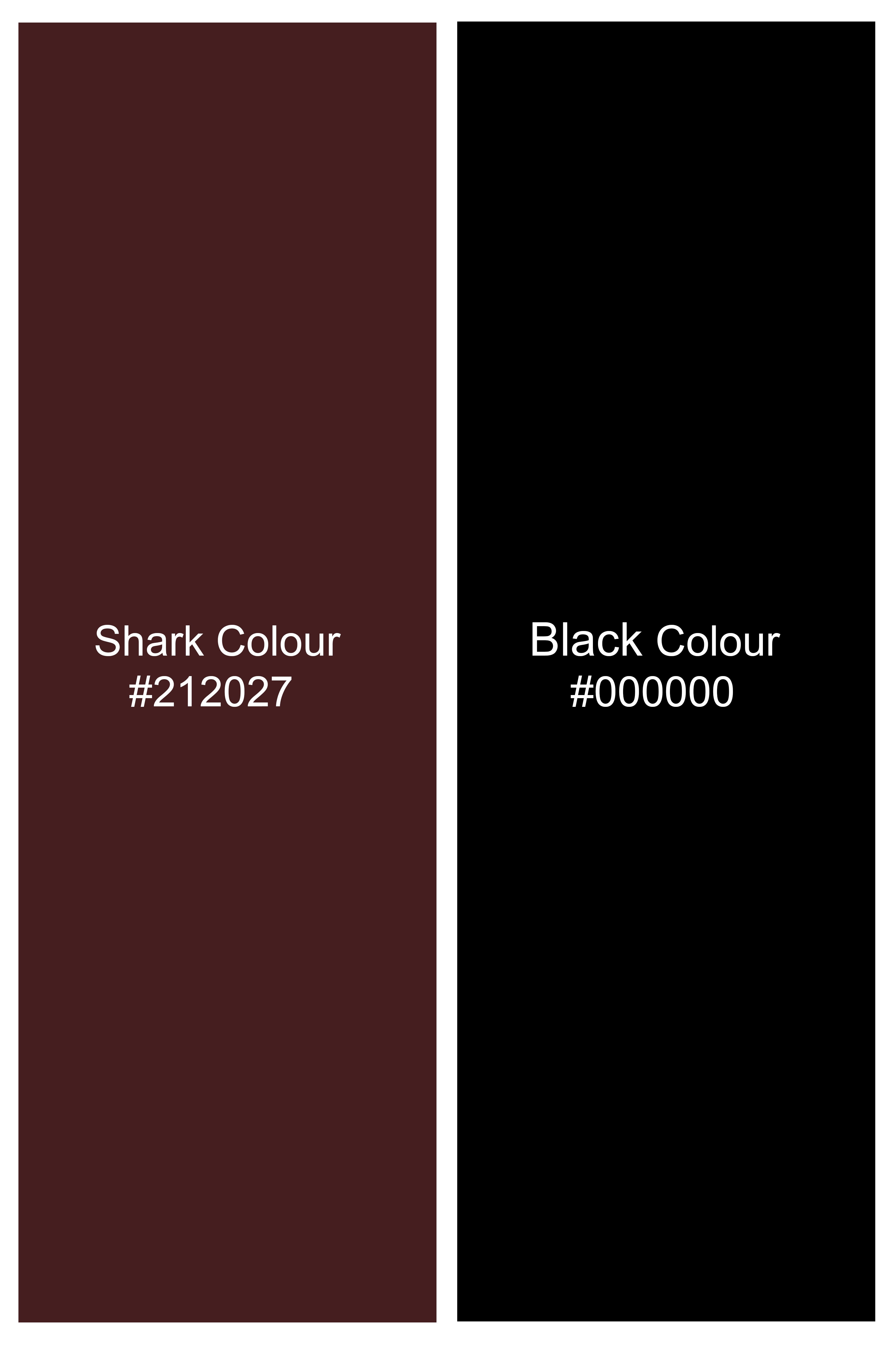 Jade Black with Shark Brown Striped Wool Blend Suit