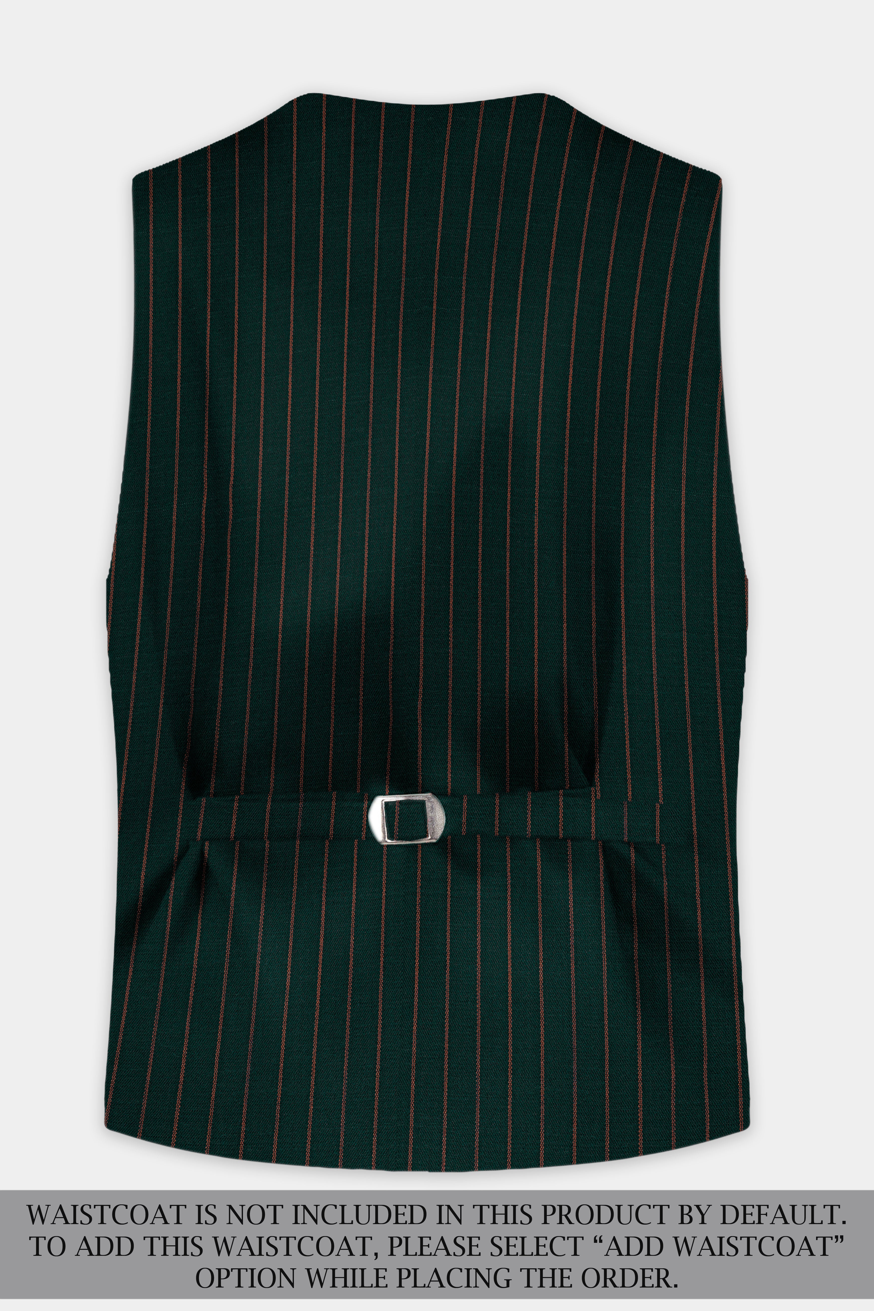 Swamp Green Striped Wool Blend Suit