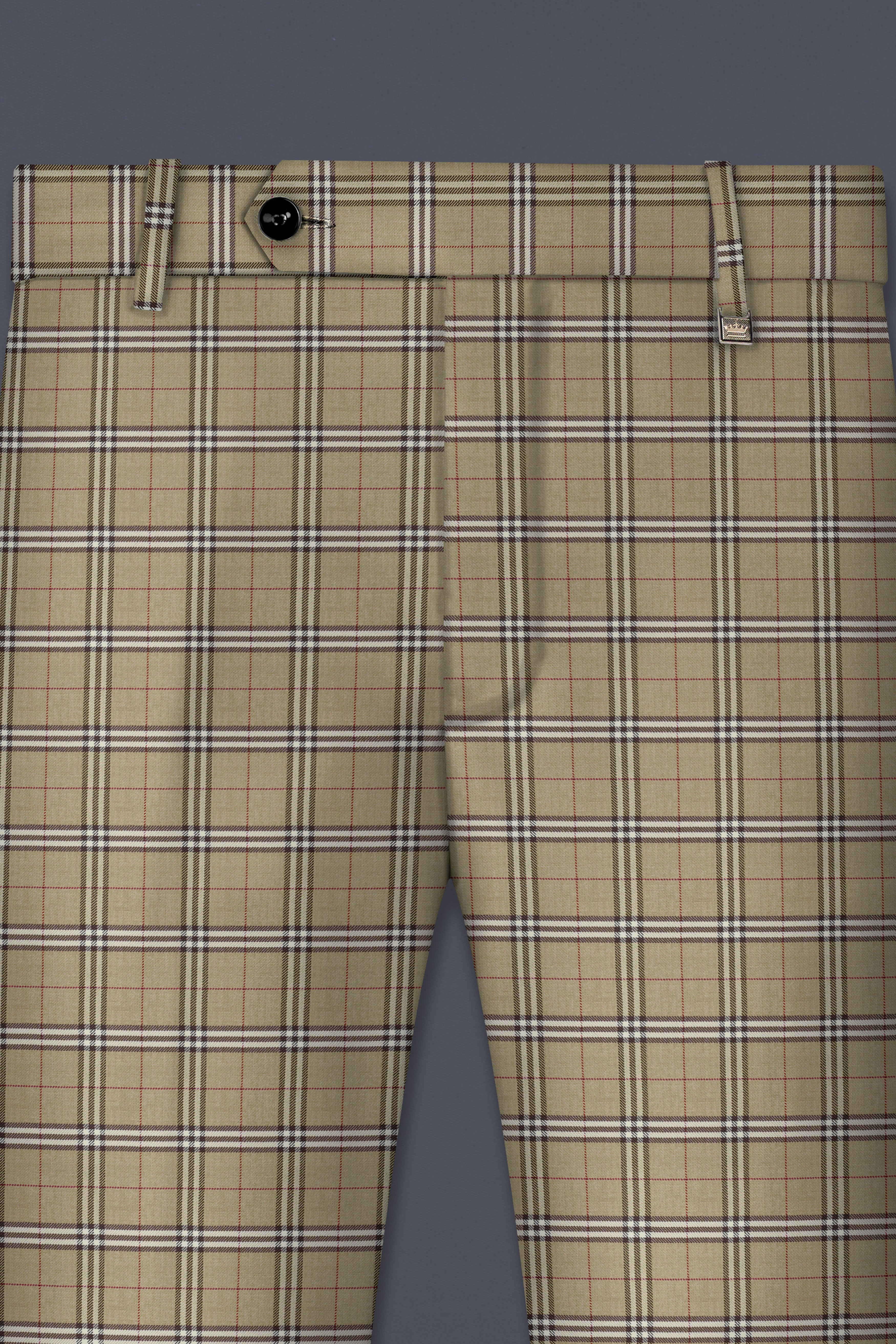 Sandrift Cream with White Plaid Wool Blend Suit