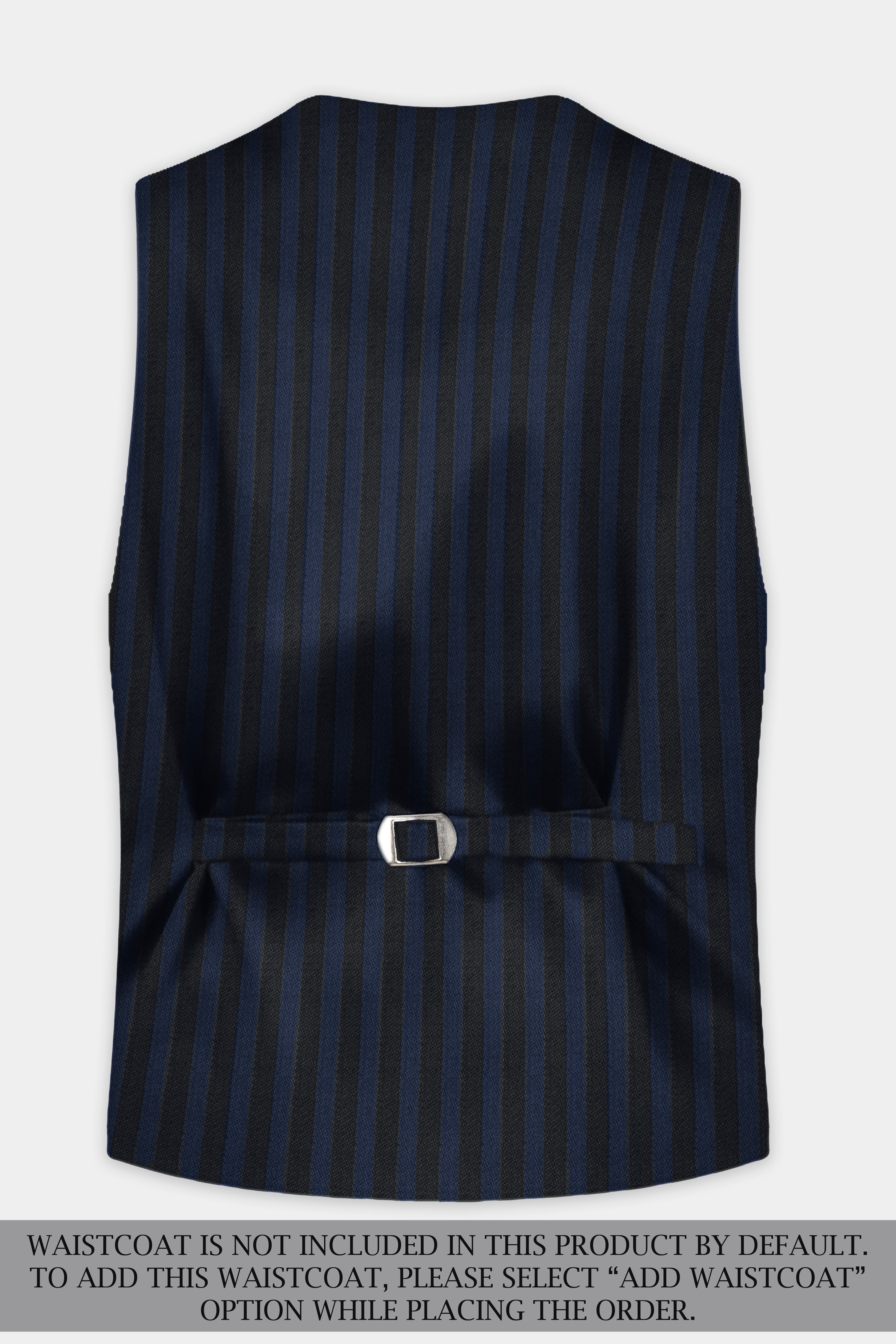 Mirage Blue and Black Striped Wool Blend Suit