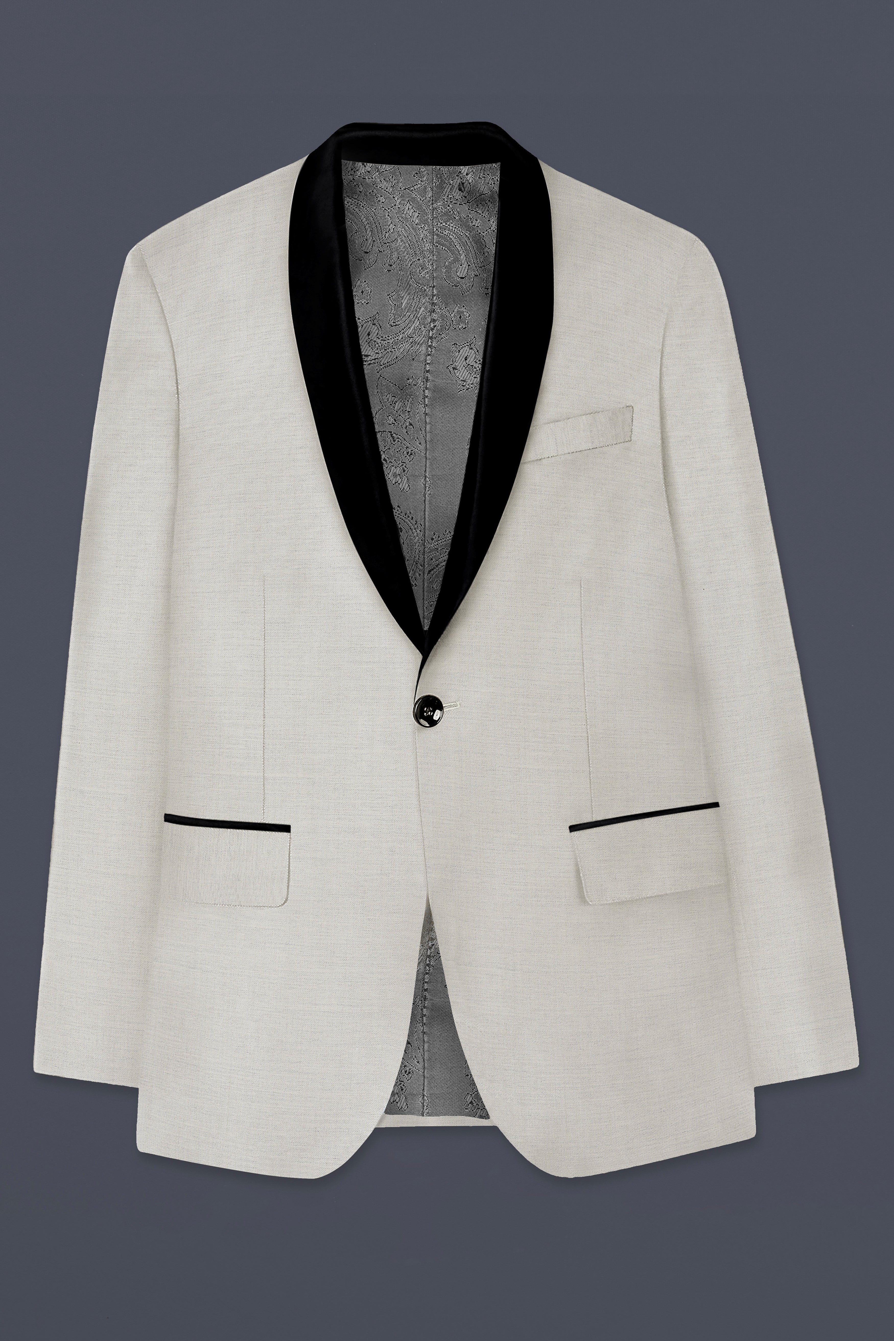 Moon Mist Gray Solid Wool Blend Tuxedo Suit