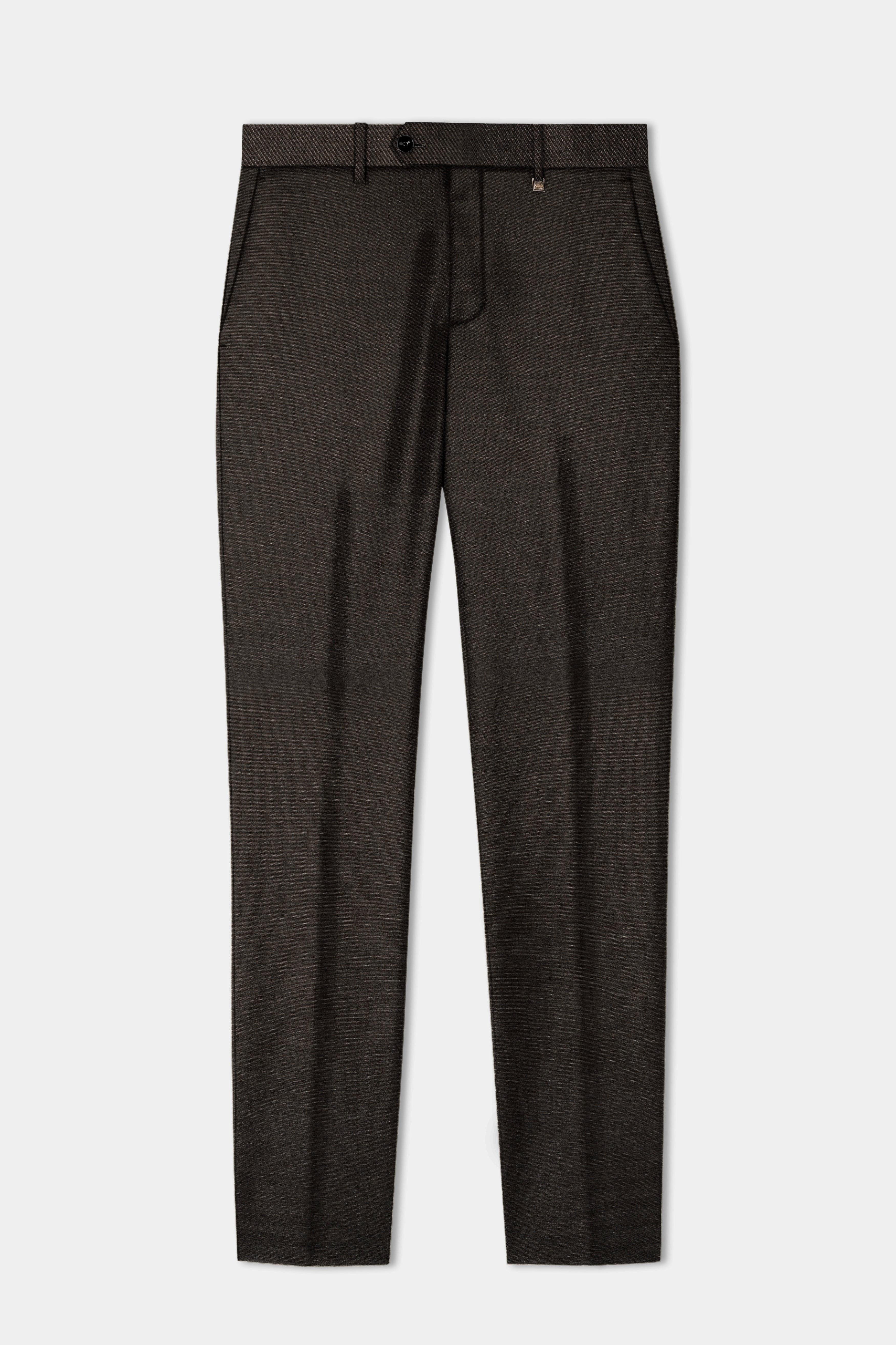 Eclipse Brown Textured Wool Blend Double Breasted Suit