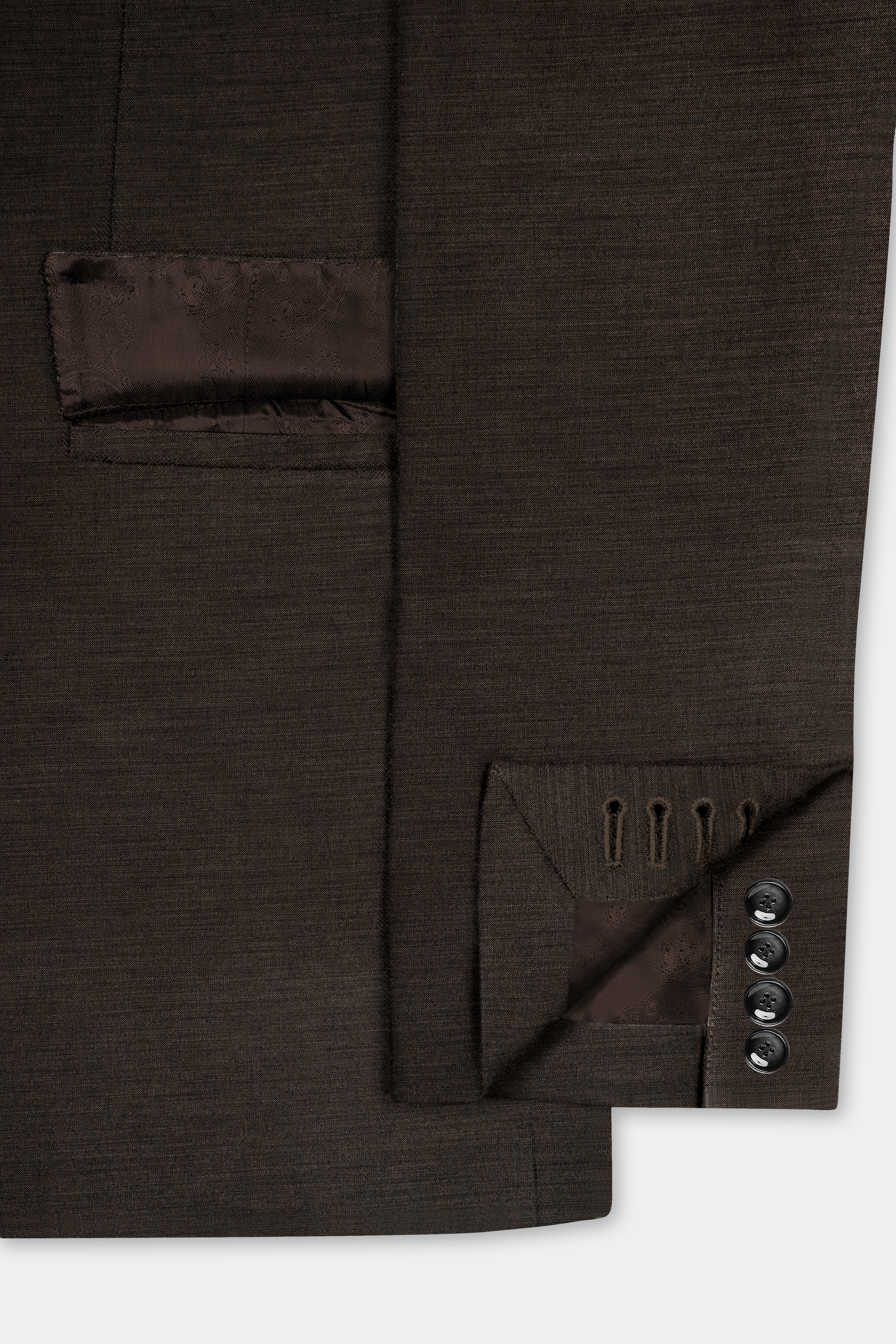 Eclipse Brown Textured Wool Blend Double Breasted Suit