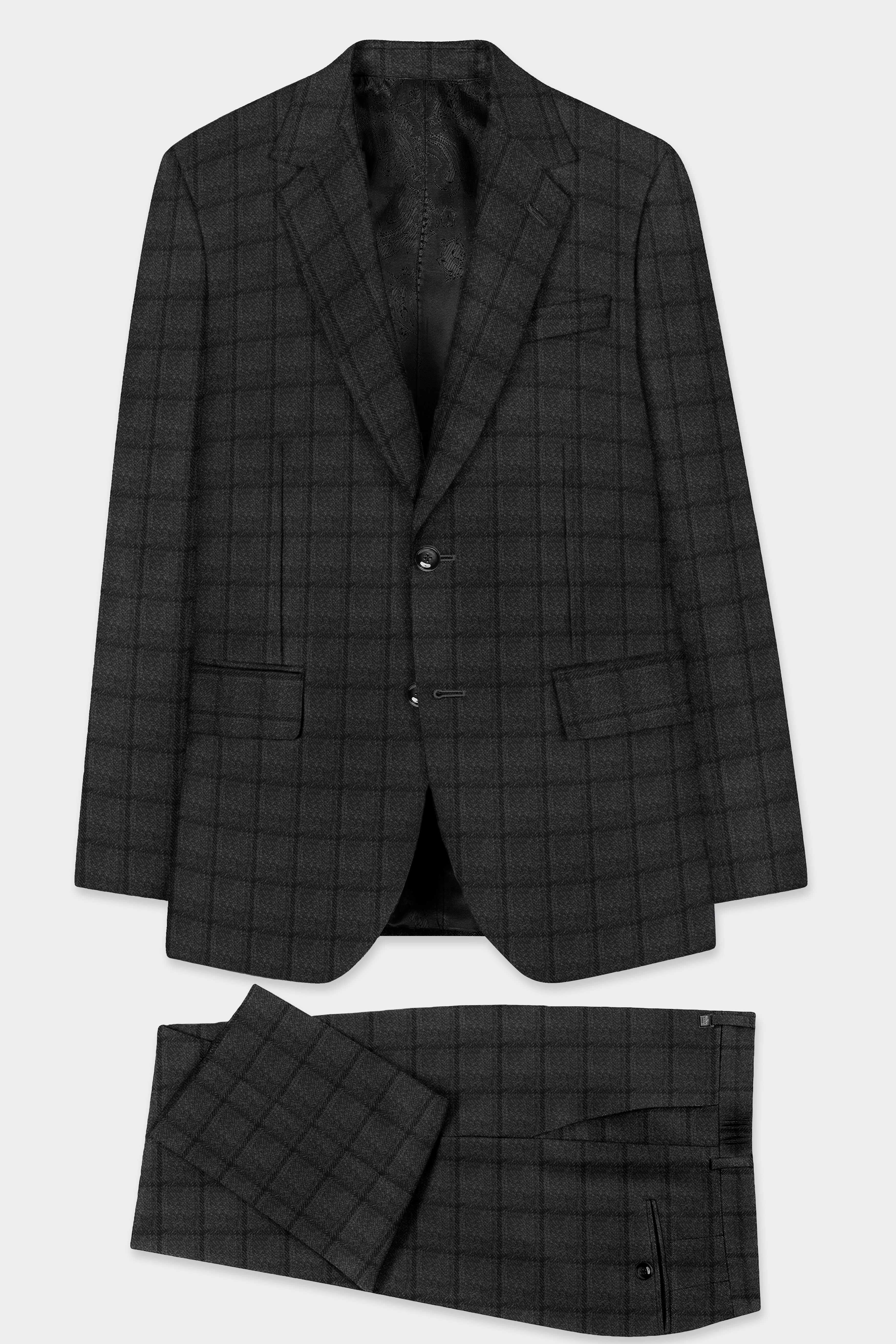 Zeus Dark Brown Plaid Tweed Suit