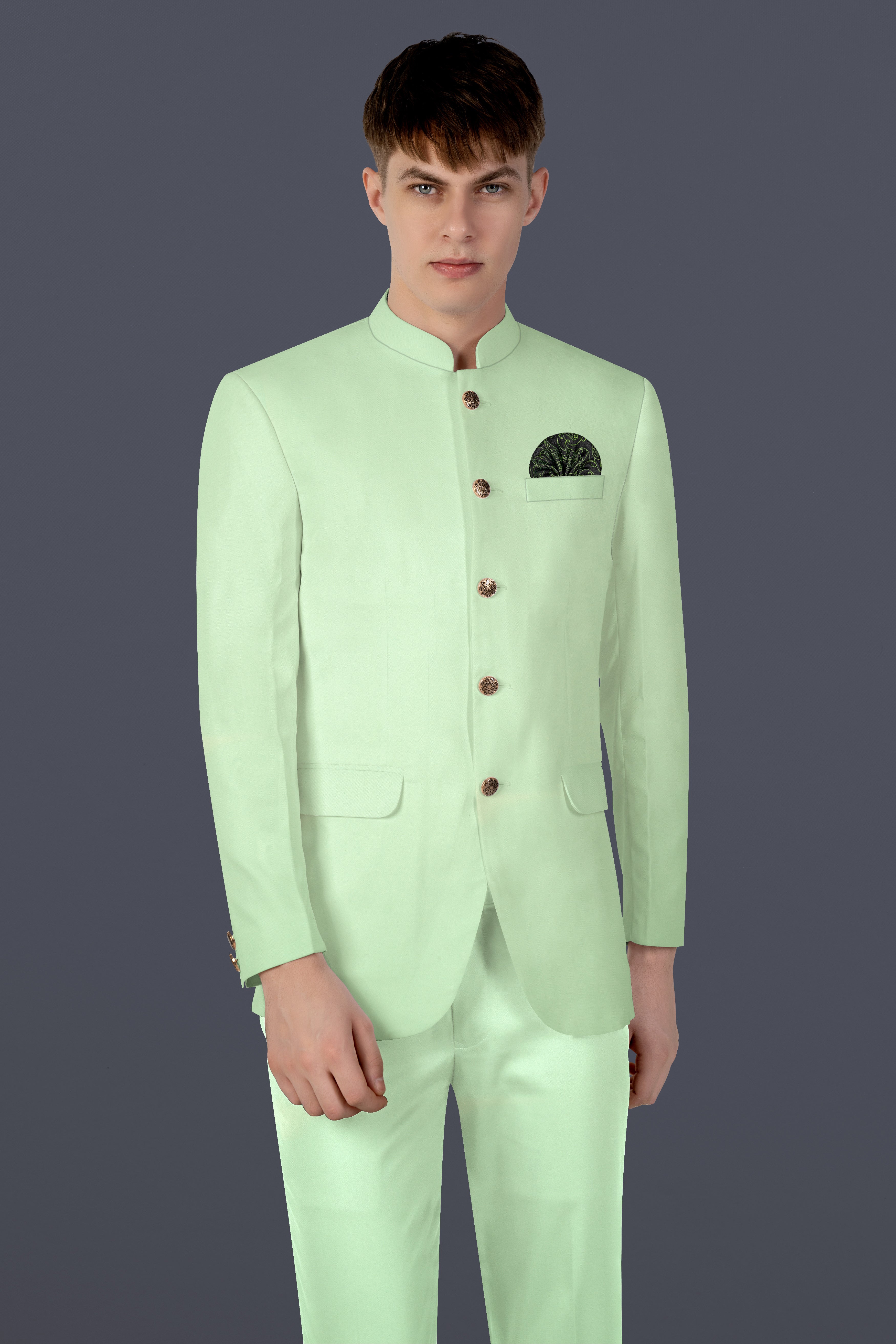 Pixie Green Bandhgala Suit