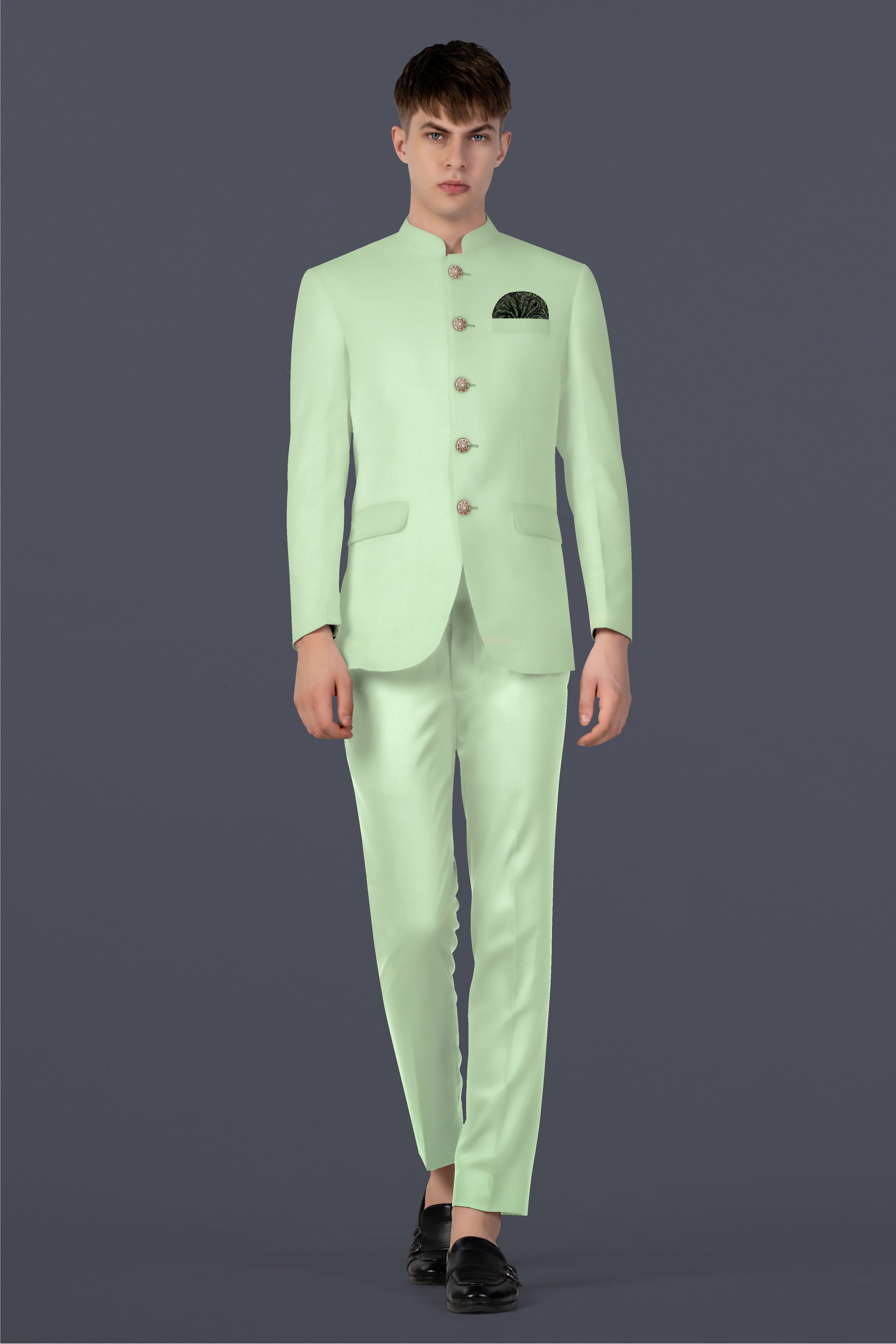 Pixie Green Bandhgala Suit